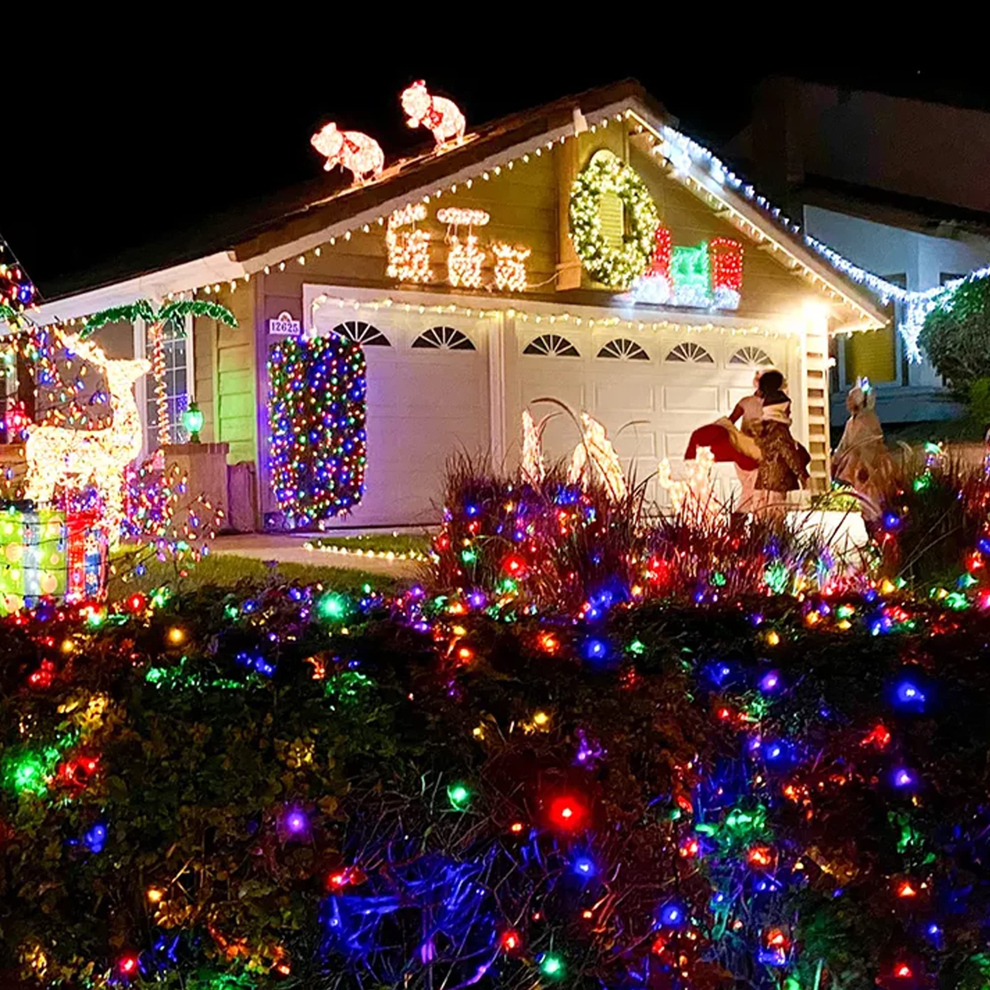 TW SHINE 50 LED Battery Operated Christmas String Lights, 16FT, Multicolor, 8 Modes for Indoor/Outdoor Decor