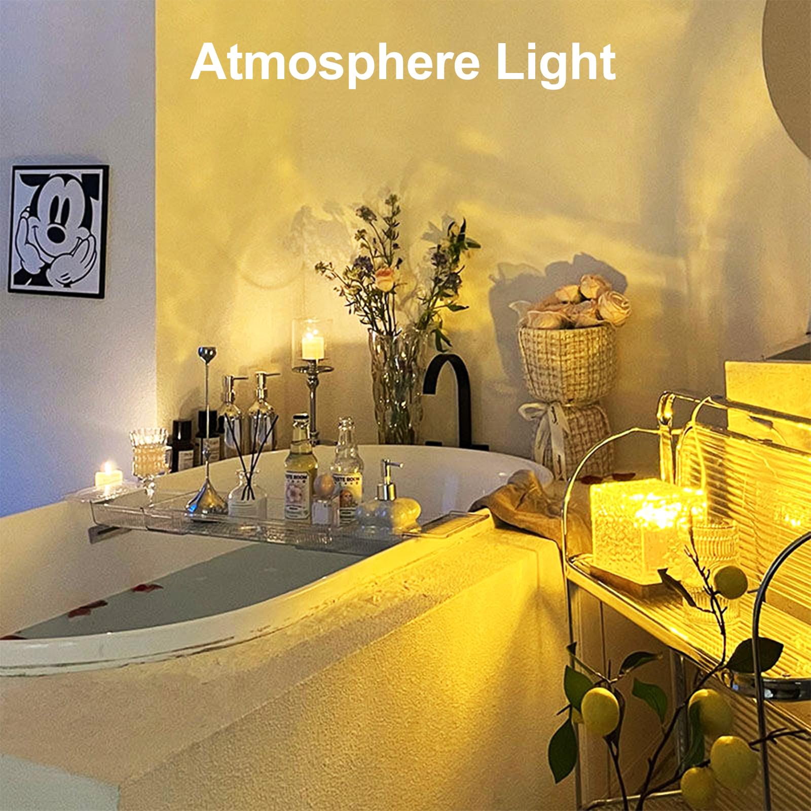 Avkast Aurora Glow Lamp,Corded Ocean Lamp Northern Lights Cube Aura Lamp Ocean Wave Projector With 16 Colors And Dynamic Ripple Effect For Living Room Bedroom Decor