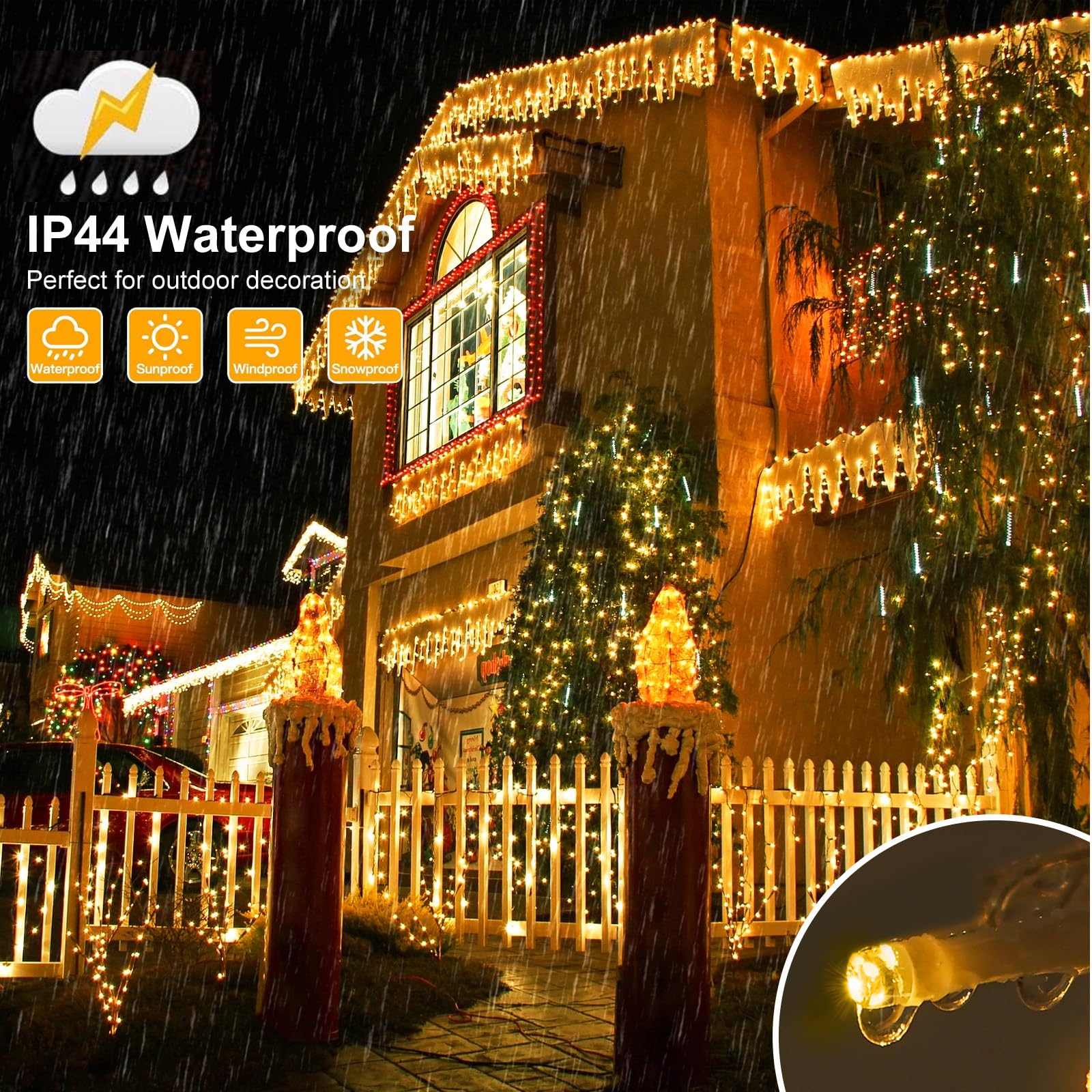 Xurisen Christmas Lights, 403Ft 1000 Led Color Changing String Lights Waterproof Plug In Tree Lights With 11 Modes Remote Contro