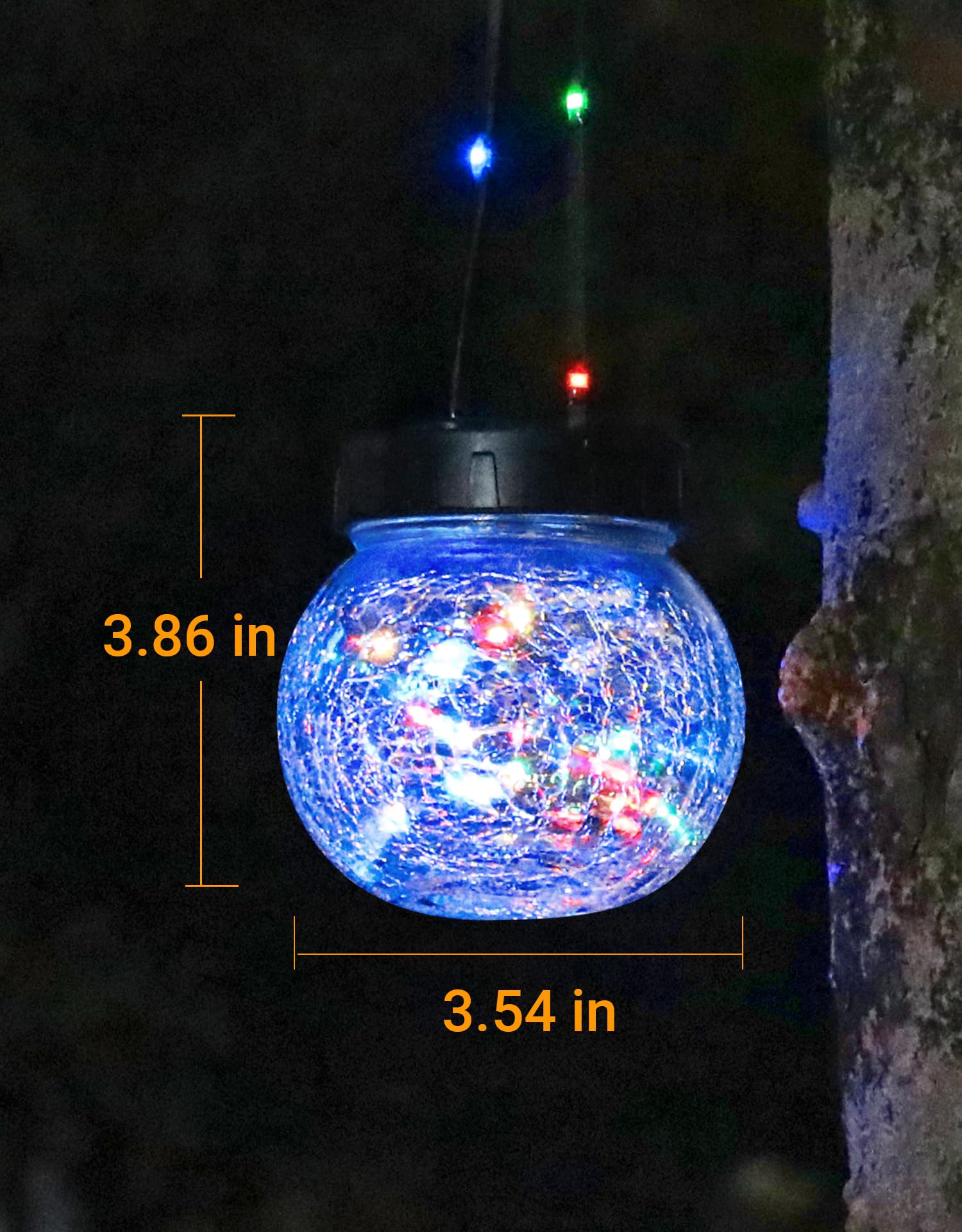 Partphoner Solar Lights Outdoor Waterproof 12-Pack  Solar Powered Hanging Lantern  ed Glass Hanging Globes For Yard Decor Christmas Decoration  Shepherd Hook  Garden Tree Ornaments  Rgb