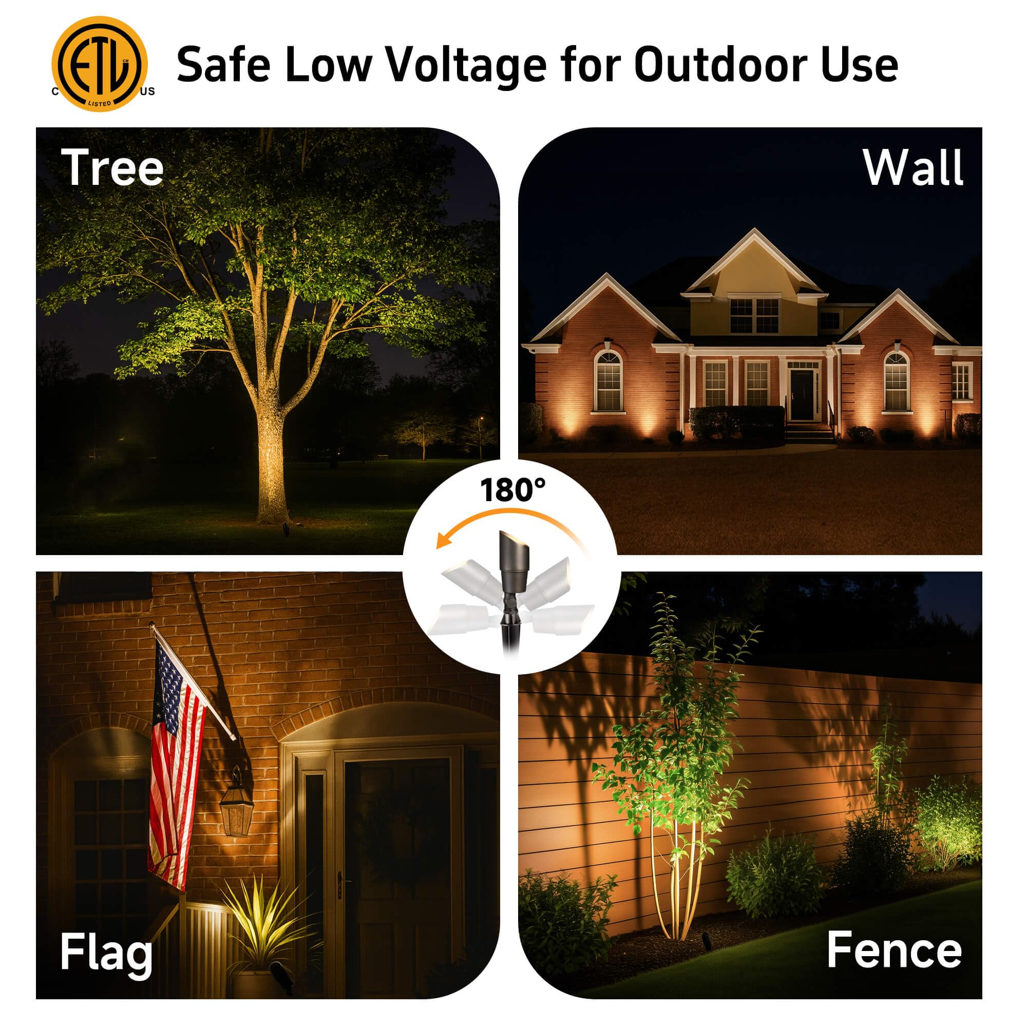 Gardenreet Landscape Spotlights - Brass Uplight Led 12V, Ip65 Waterproof, 5W 2700K Warm White, 1-Pack, Antique Bronze