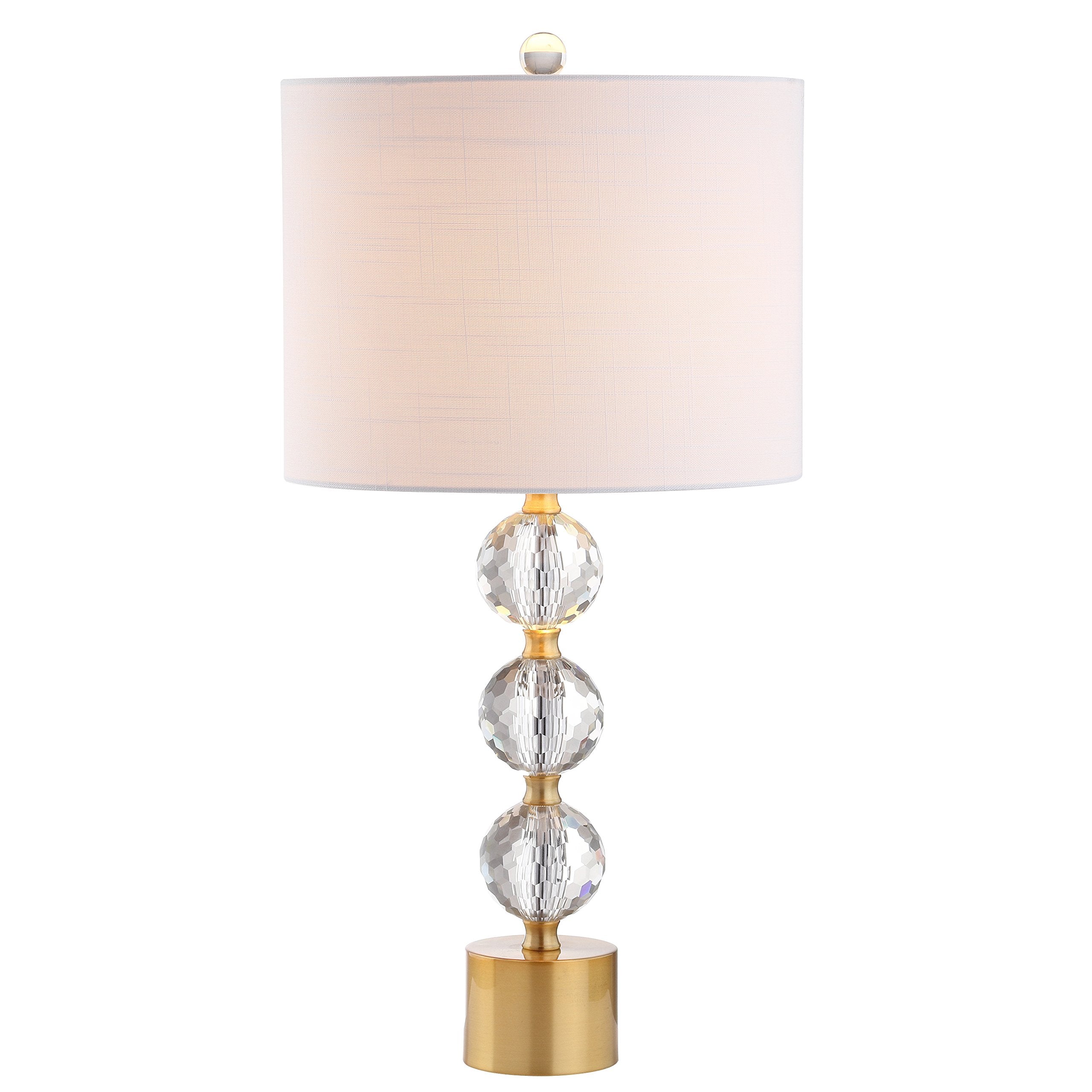 JONATHAN Y JYL5017A Ashley 25.25 Crystal LED Table Lamp Glam Transitional Bedside Desk Nightstand Lamp for Bedroom Living Room Office College Bookcase LED Bulb Included  Clear/Brass Gold