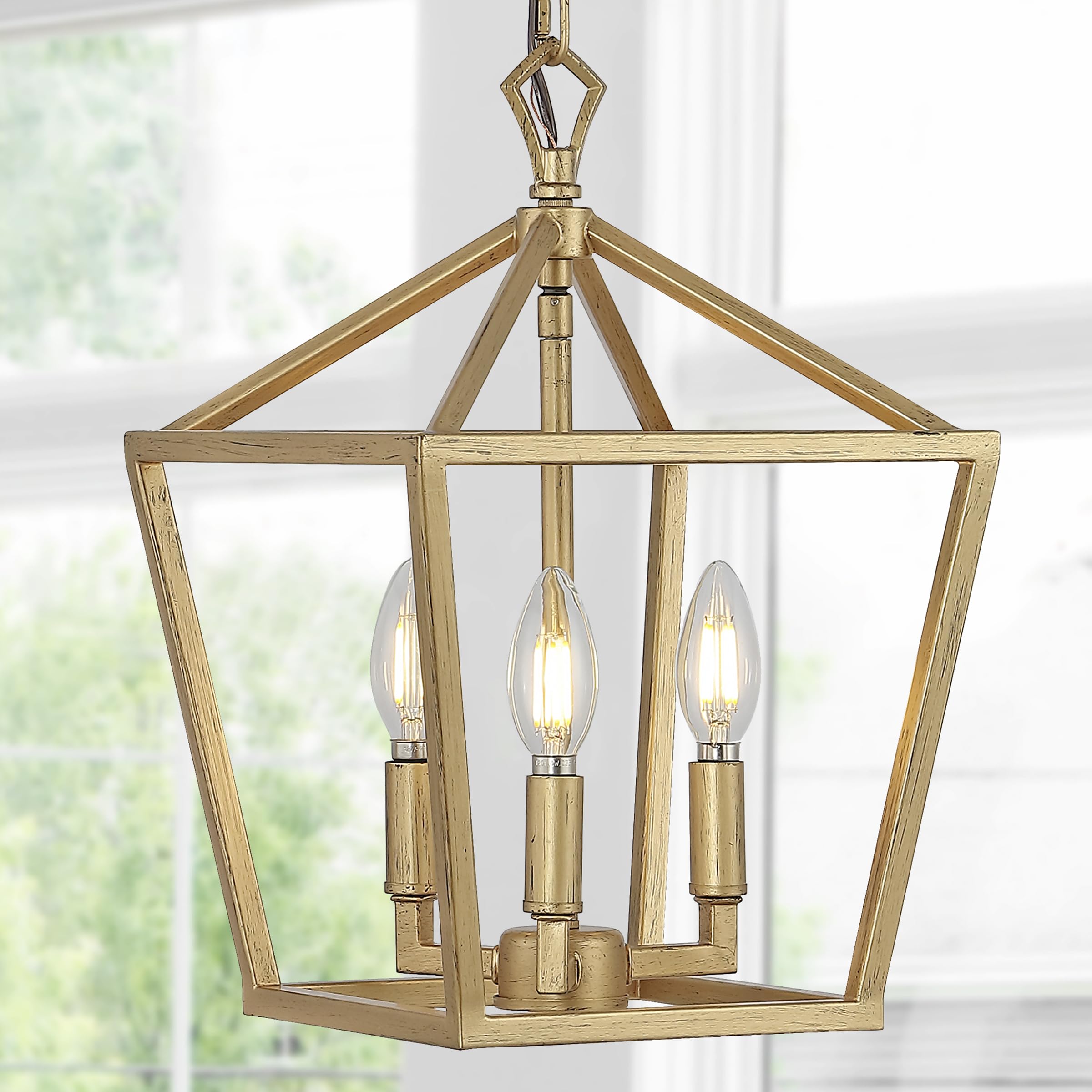 Jonathan Y Jyl7601B Pagoda Lantern Dimmable Adjustable Metal Led Pendant Classic Traditional Farmhouse Dining Room Living Room K