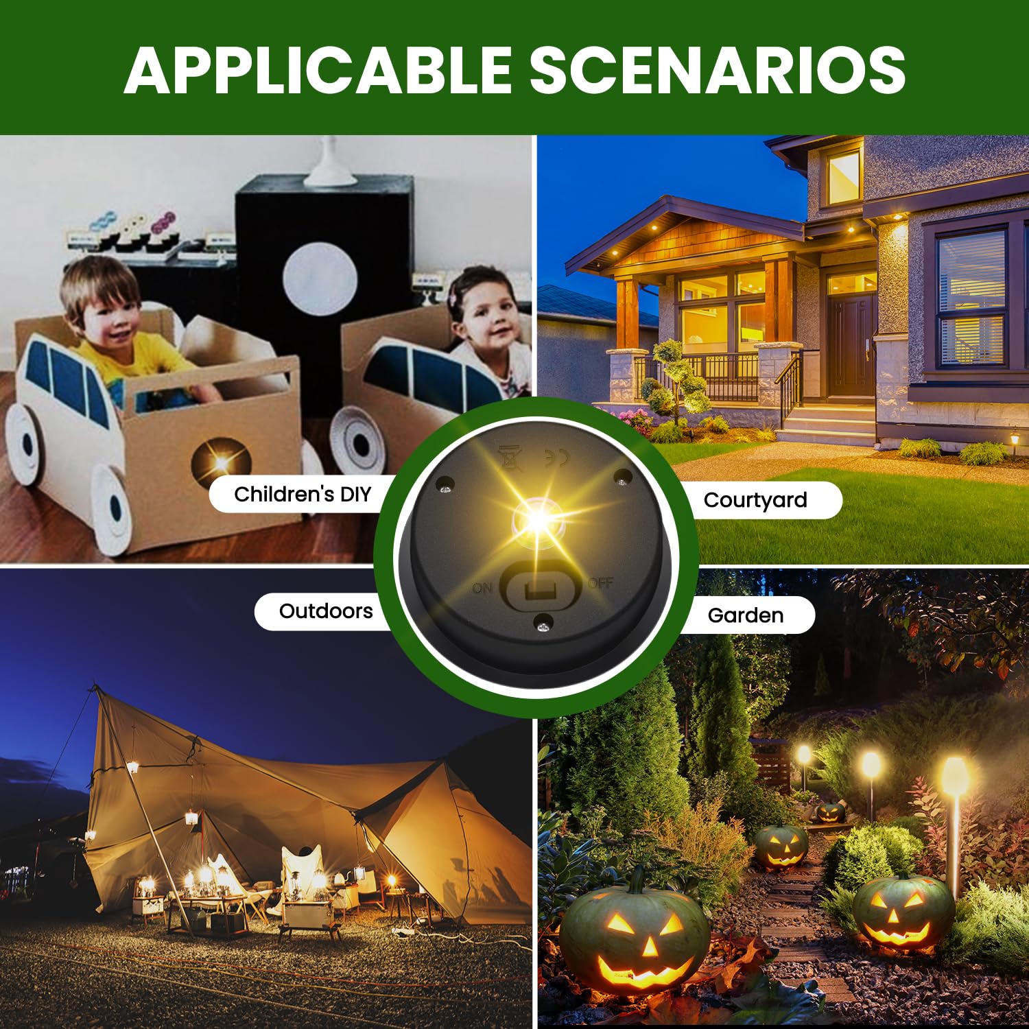 Misawce Solar Light Replacement Tops - 8 Pack, 3.23" Waterproof Lantern Parts for Outdoor DIY Garden Decor, Black