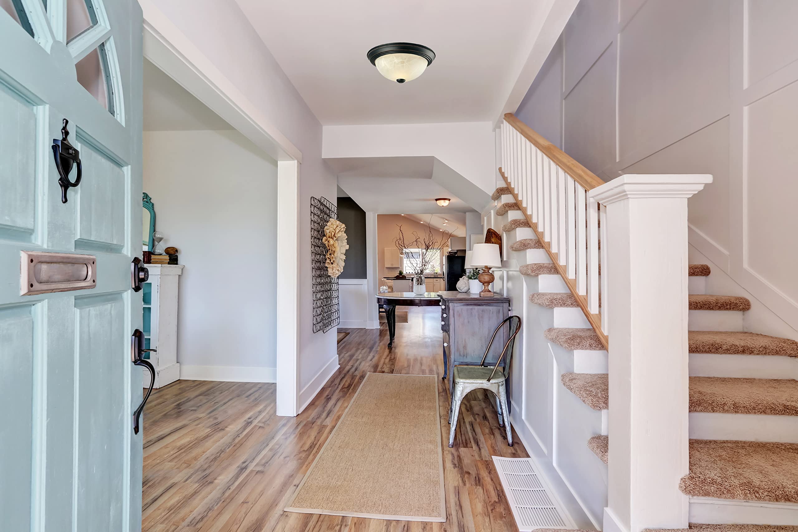 Design House 587519 Traditional 2 Pack 2-Light Indoor Dimmable Ceiling Light With Alabaster Glass For Bedroom Hallway Kitchen Di