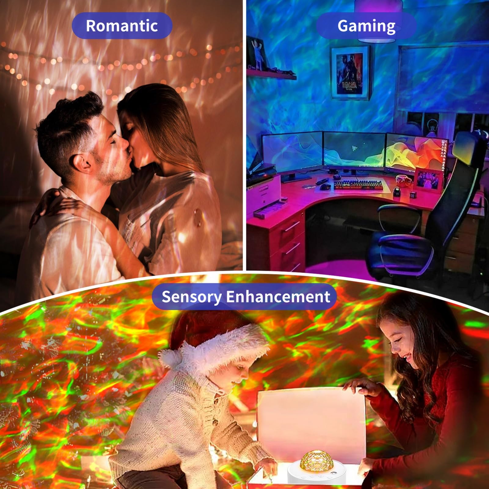 Moredig Galaxy Projector for Bedroom, 12 Colors LED Night Light Projector with Moon, Brightness and Fluctuation Speed Adjustment