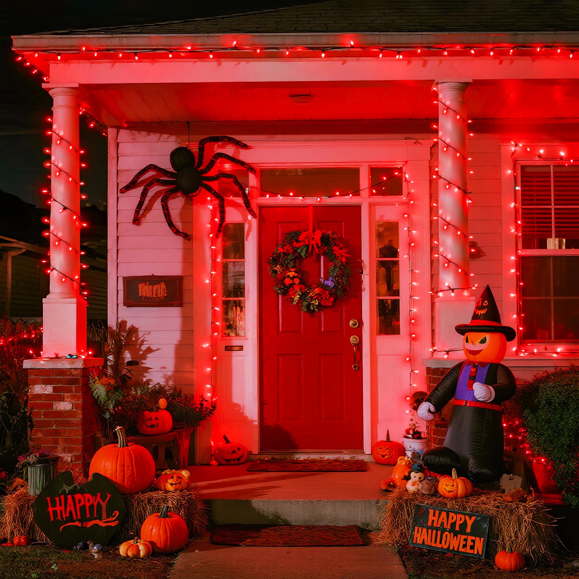 JMEXSUSS 500 LED Red Outdoor Twinkle Lights, 173ft Waterproof Christmas Lights, Model EXS-S-0500