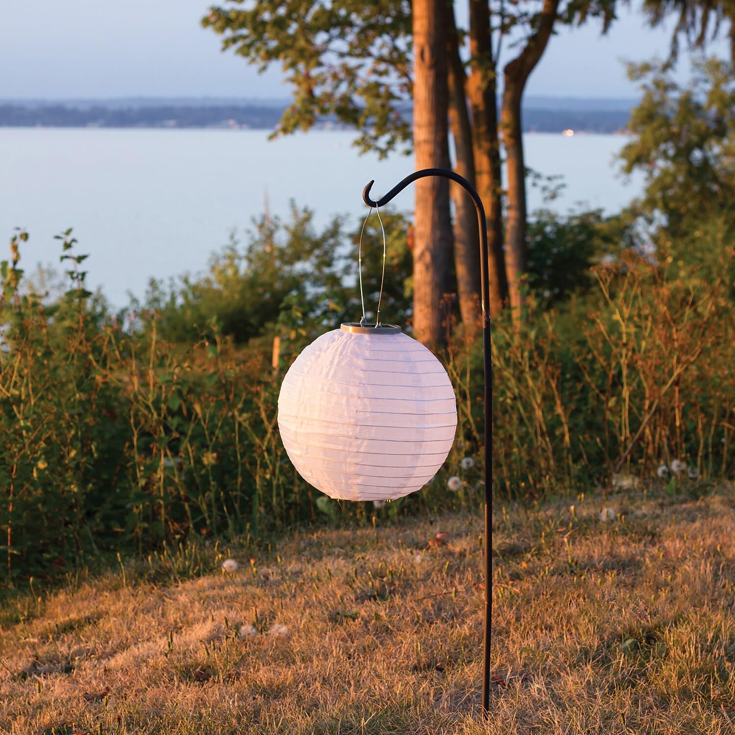 Allsop Glow Nylon Solar Lantern, 10-In. White Outdoor Light For Garden And Patio