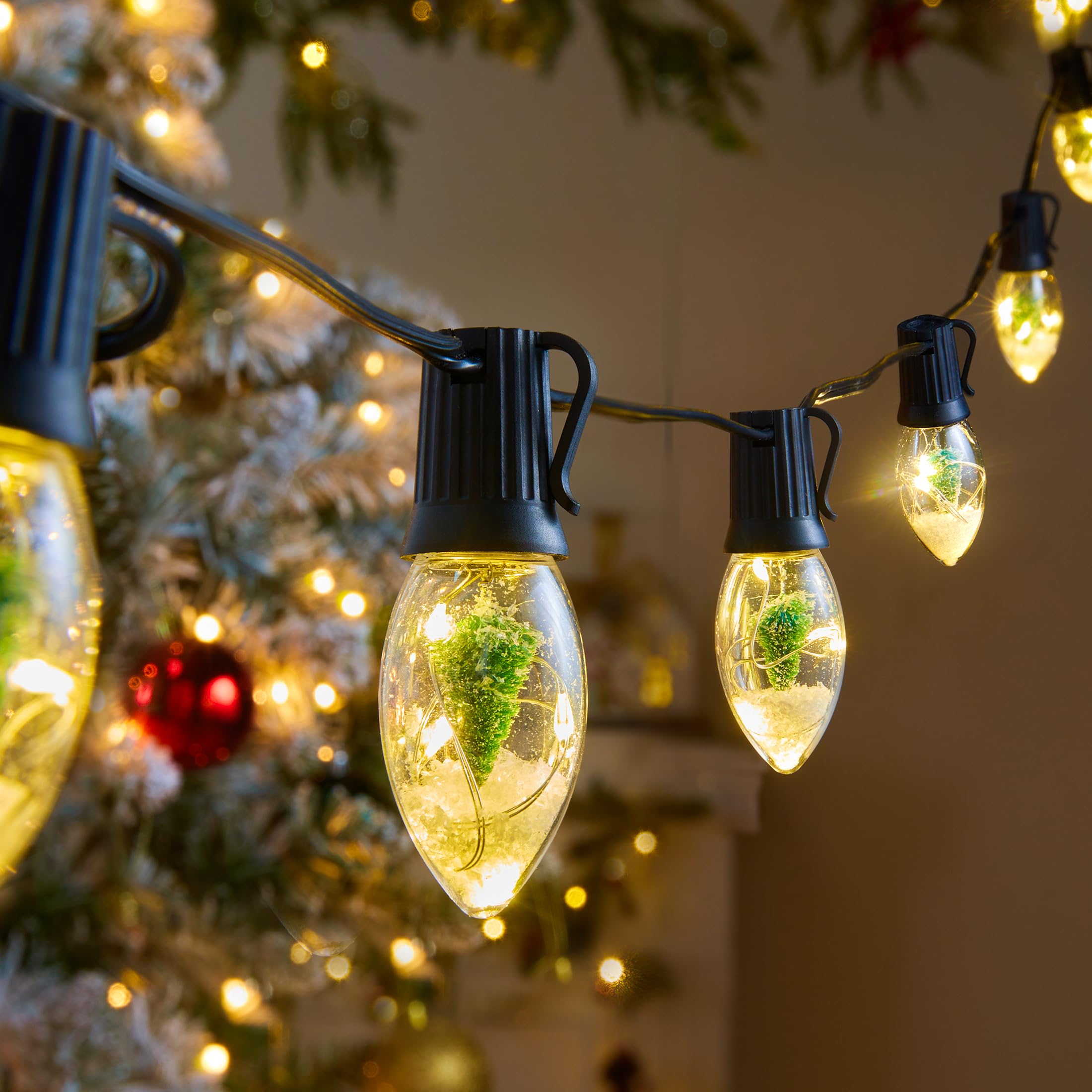 C9 LED Christmas Lights Outdoor, 25 Ft C9 String Lights with 20 Shatterproof LED Bulbs, 3 Light Mode, Connectable Waterproof Chr