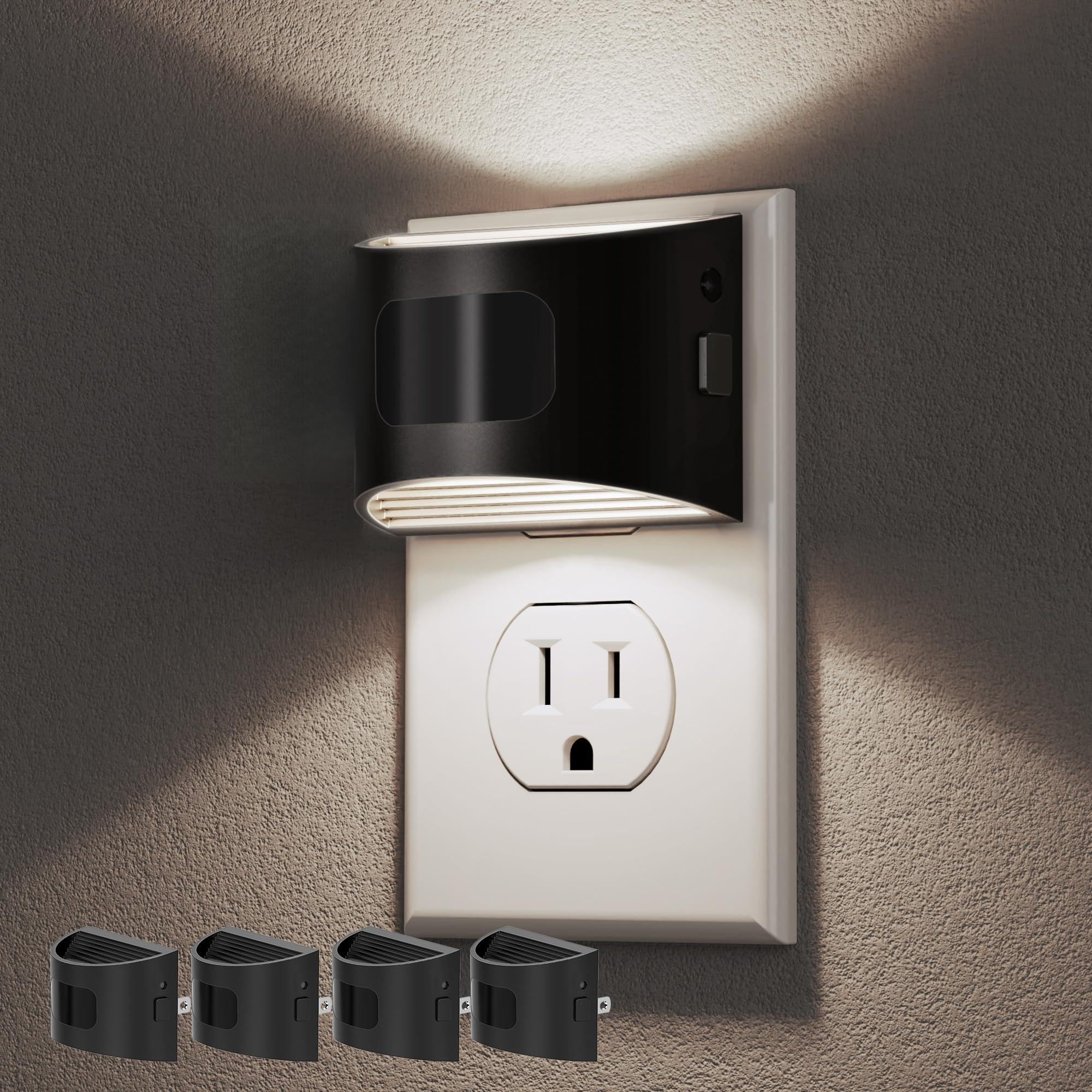 DORESshop LED Night Light[4 Pack]  Night Lights Plug into Wall  3 Mode Plug in Night Light with Motion Sensor  Dusk to Dawn Sensor  5000K Daylight White  Nightlights for For Mature Userss  Bedroom  Hallway