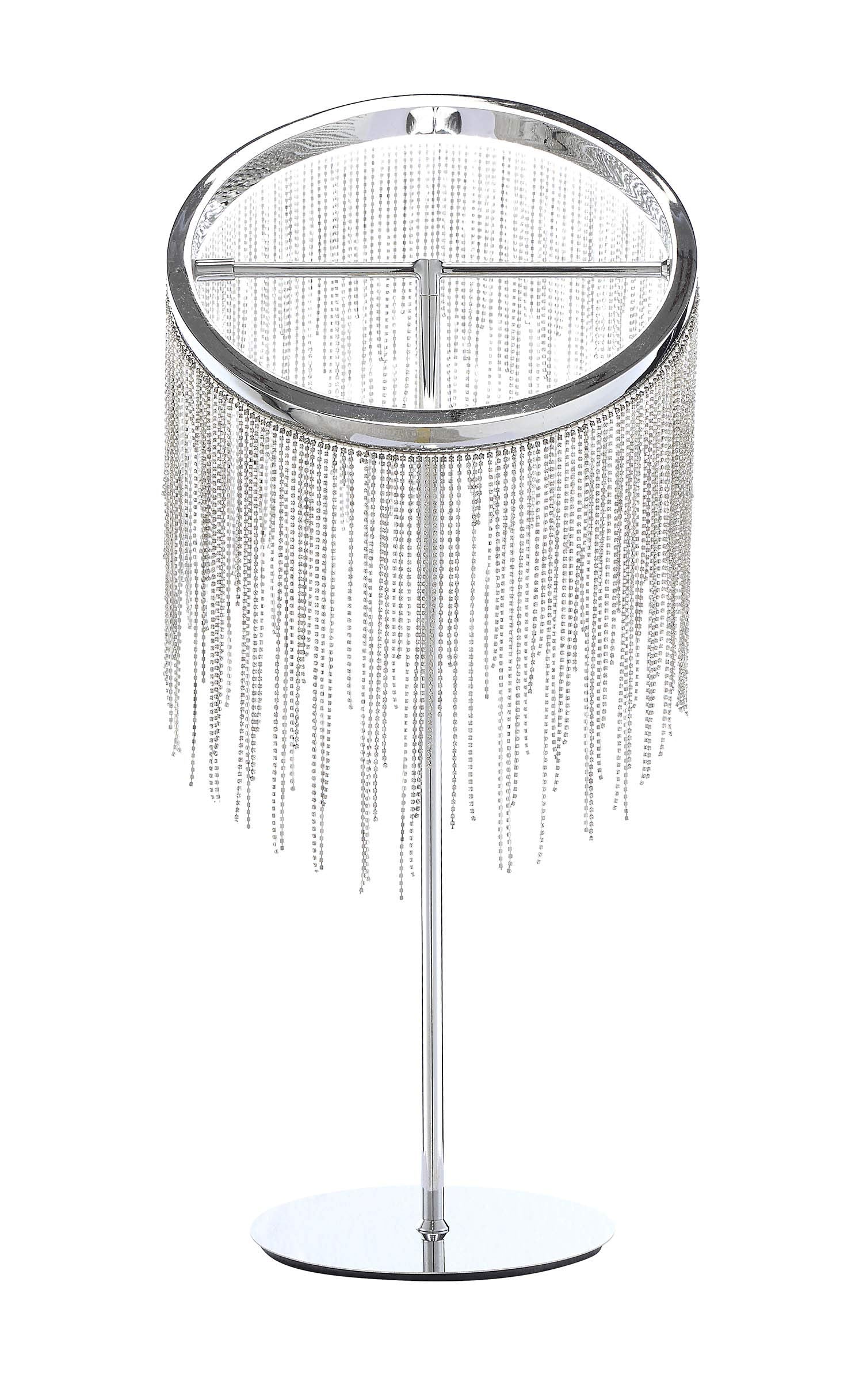 HomeRoots Table Lamp in Chrome - Metal, Glass