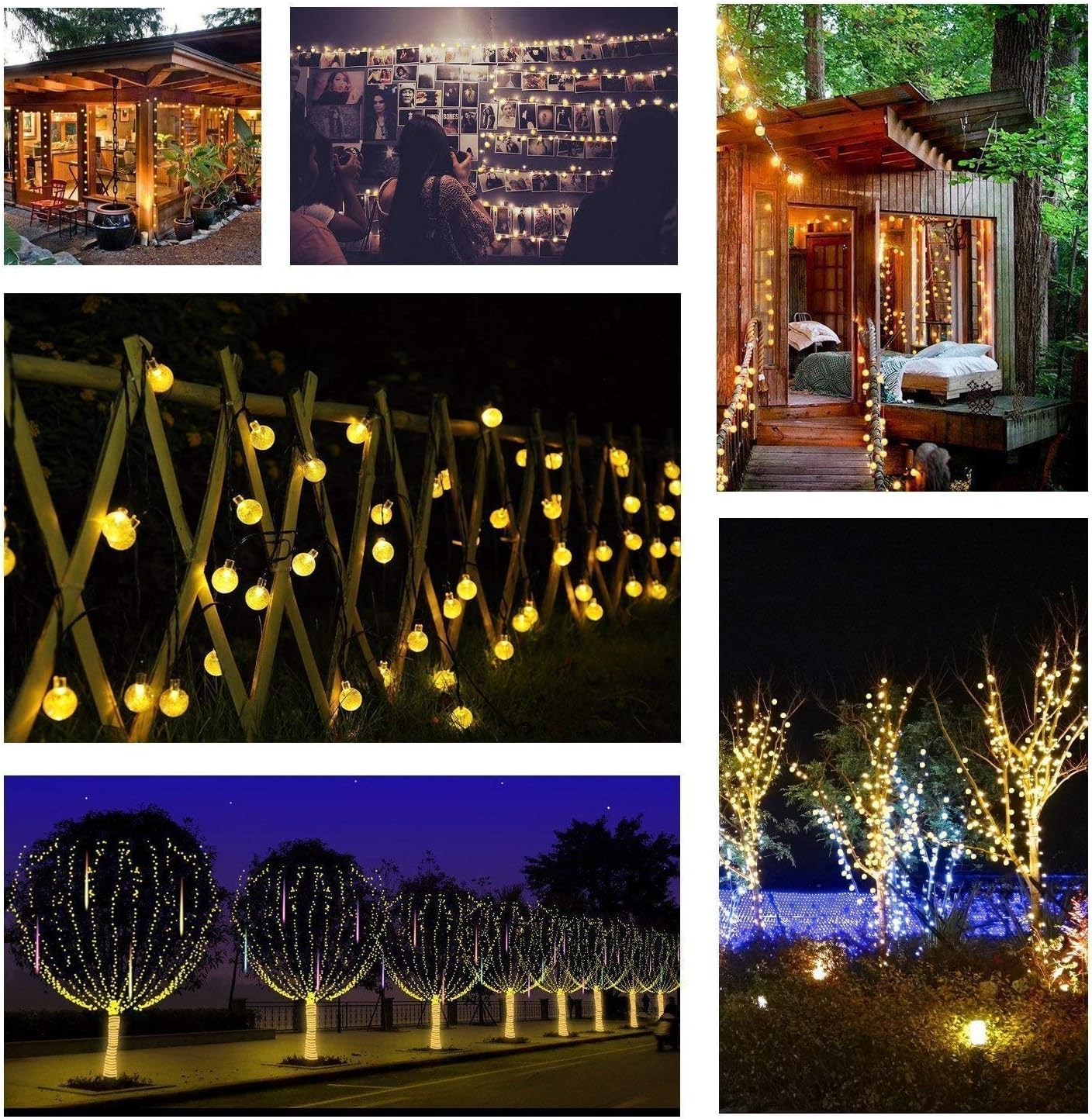 Toodour Solar String Lights Outdoor, 56Ft 100 Led Globe String Lights With 8 Modes, Waterproof Solar Powered Patio Lights For Ga