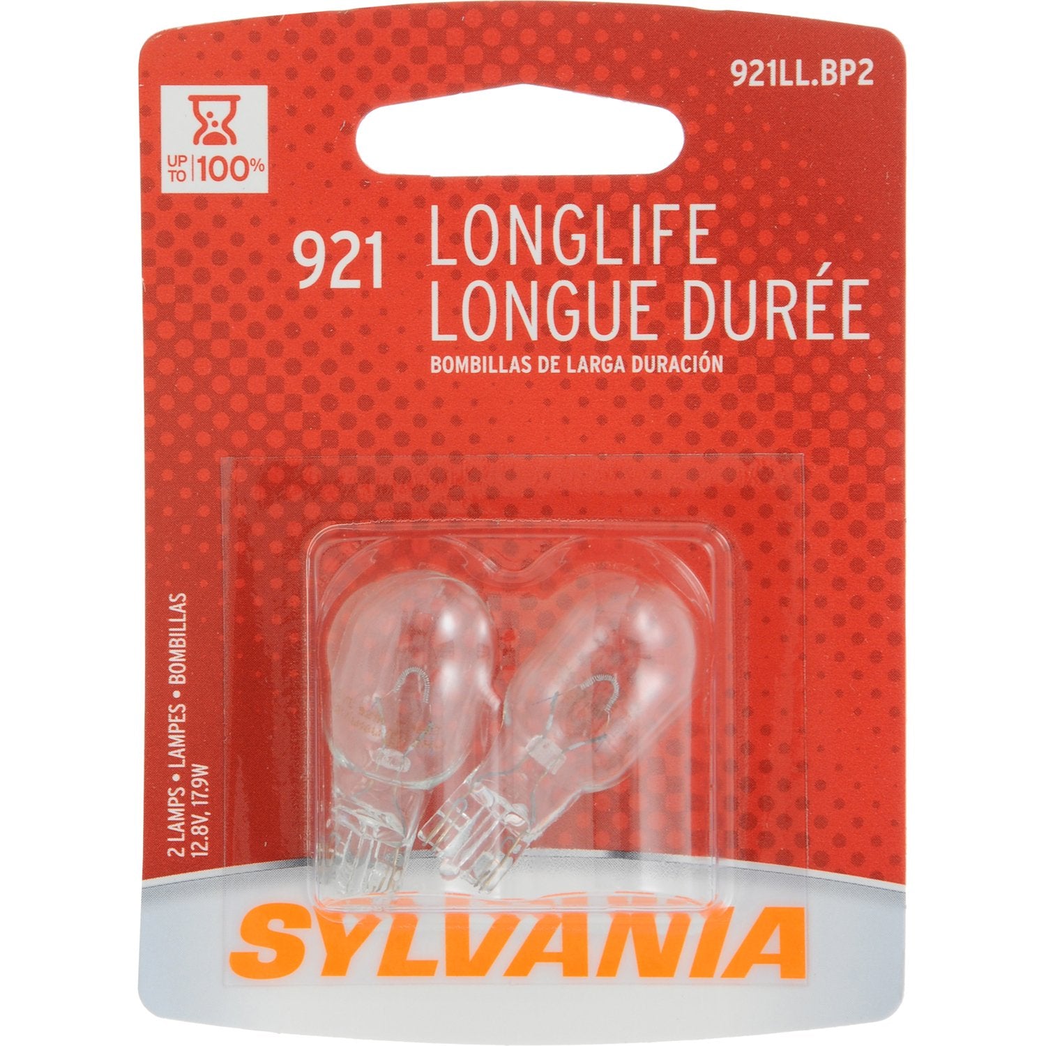 Sylvania 921 Long Life Miniature Bulb - White - 2 Count - Ideal For Interior Lighting, Cargo & License Plate