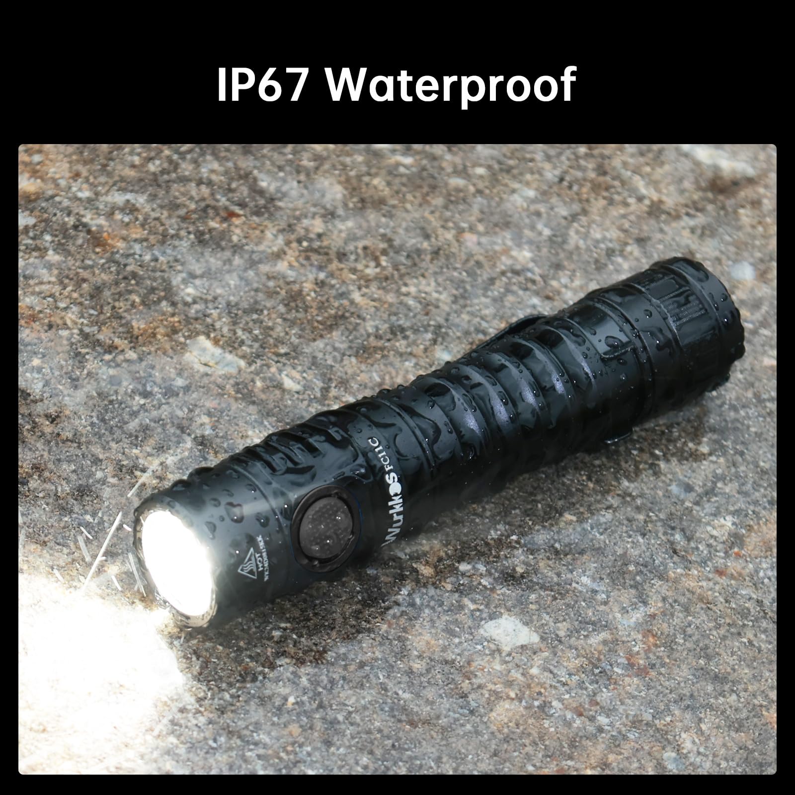 Wurkkos FC11C LED Flashlight - 1200 Lumen, IP67 Waterproof, Magnetic Tailcap, Black Aluminum, Ideal for Emergency & Outdoor Use