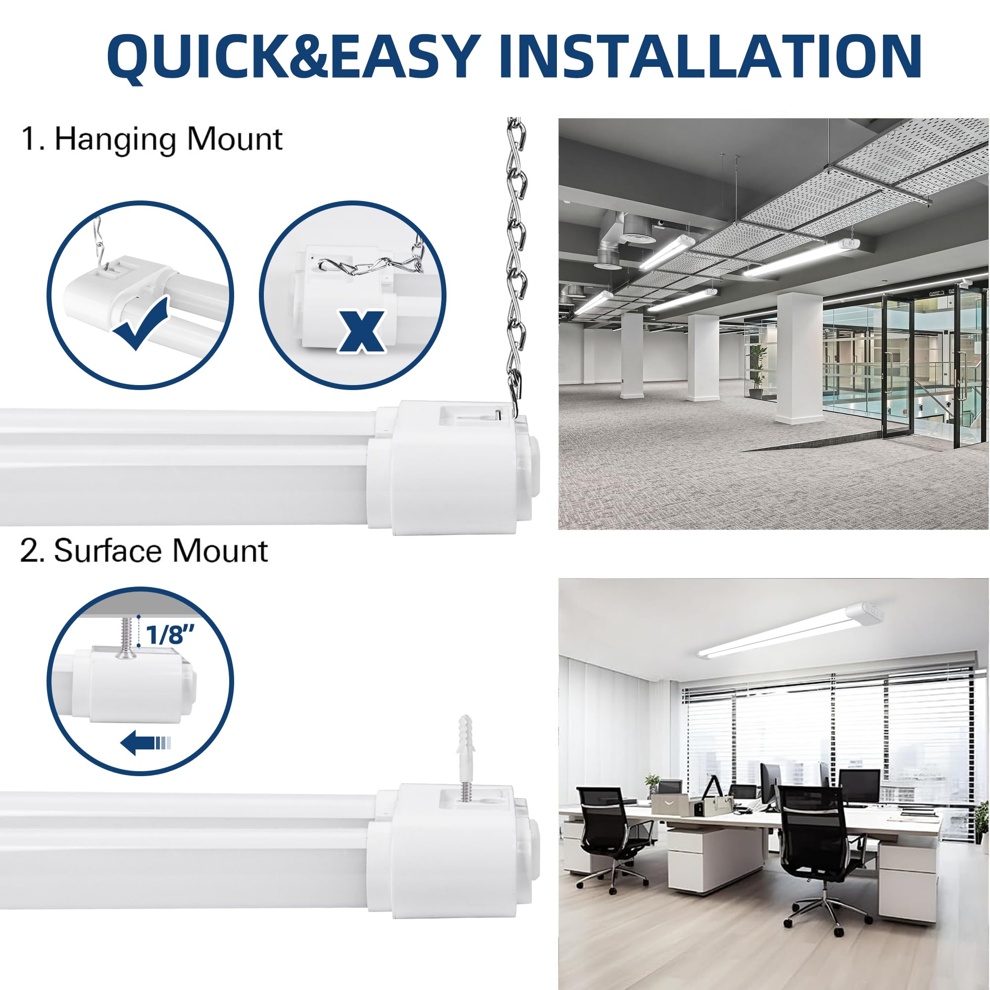 hykolity LED Shop Light 4FT 44W 4600lm 5000K Daylight White Model HB-Q10-50