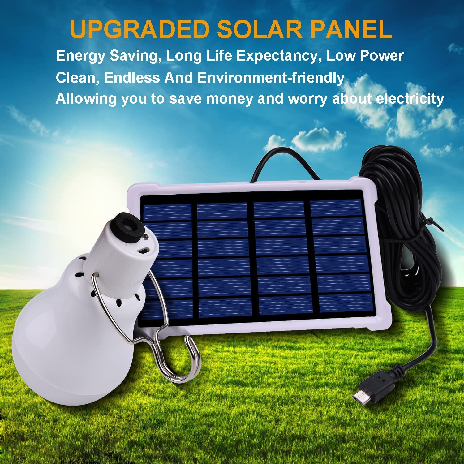 Lampel Solar Light Bulbs - Dusk to Dawn Rechargeable LED for Indoor/Outdoor Use, Ideal for Camping, Sheds, and Power Outages