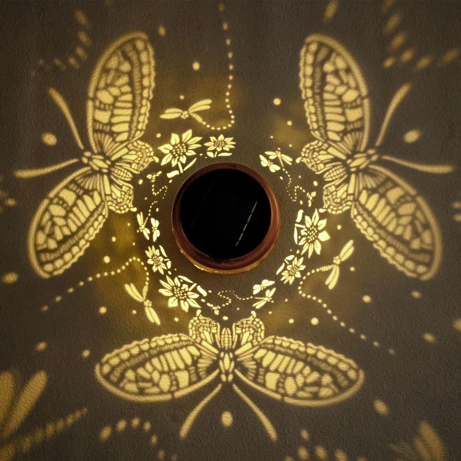 2 Pack Butterfly Solar Lanterns Outdoor Waterproof Hanging Solar Lights Gifts For Women Mom Metal Solar Decorative Led Lanterns Outside For Garden, Yard, Patio, Lawn, Porch, Backyard