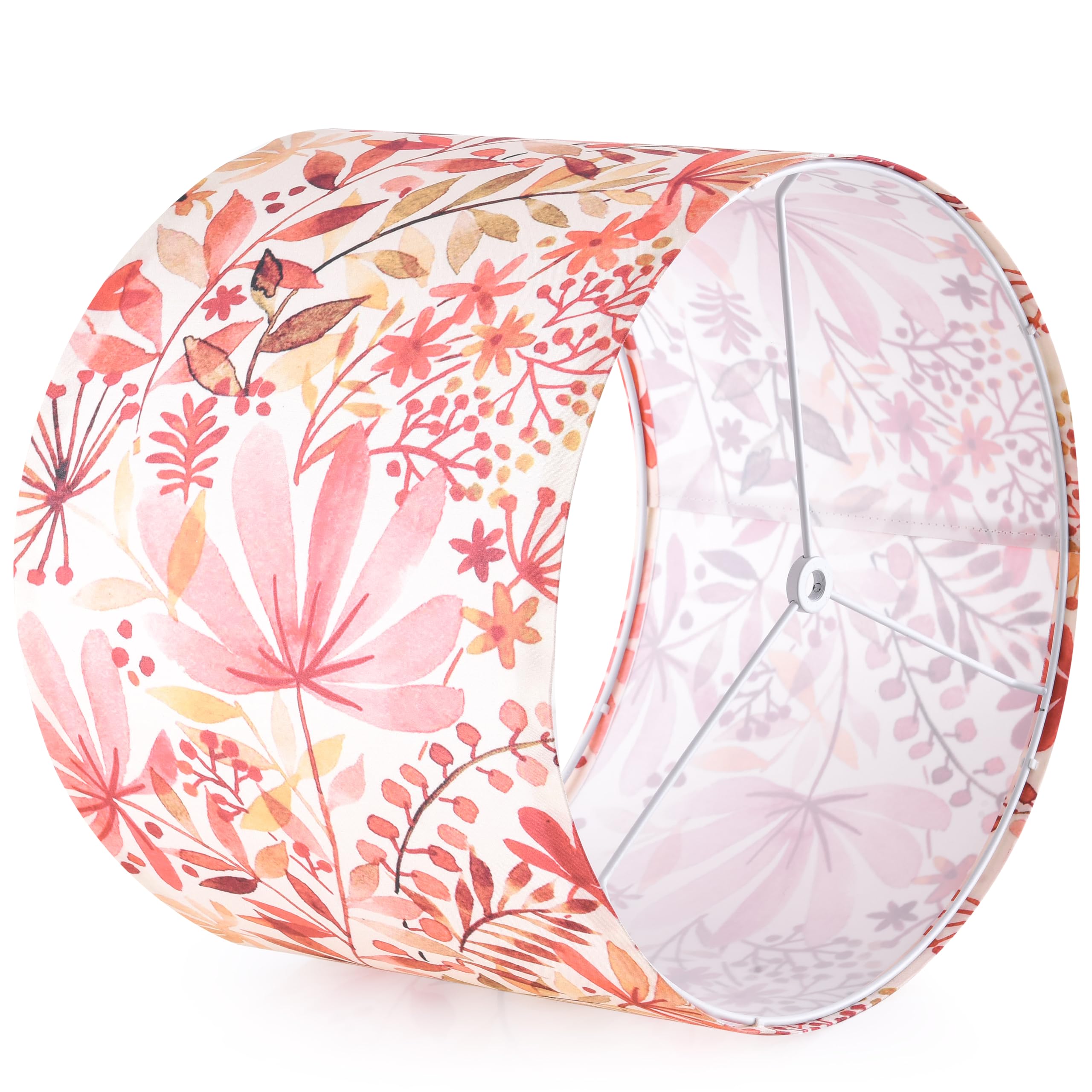 Medium Drum Lamp Shade,Leaf Printed Lamp Shades 13'' Top X 13'' Bottom X 10'' High(Spider) Modern Table Lamp Shade,Floor Lamp Sh