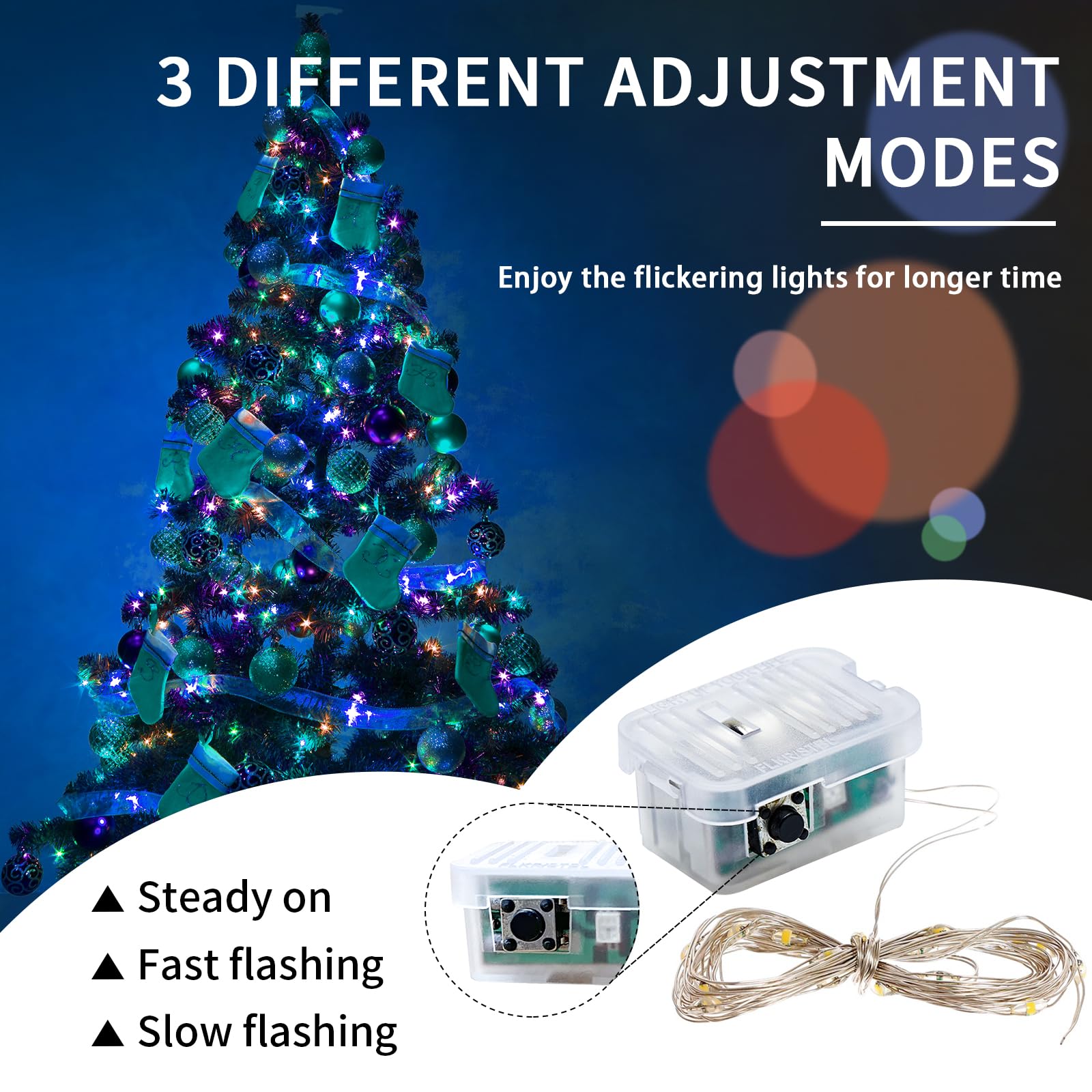 chzk 8 Pack LED Fairy Lights Battery Operated 7Ft 20LED Waterproof Multicolor String Lights Model A01-Mini