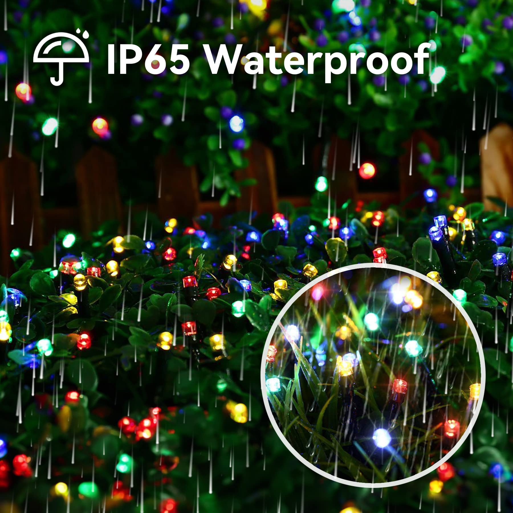 L LAMPOP Solar String Lights Outdoor Fairy Lights 39ft 100L Waterproof Multicolor for Garden, Christmas, Halloween, Party