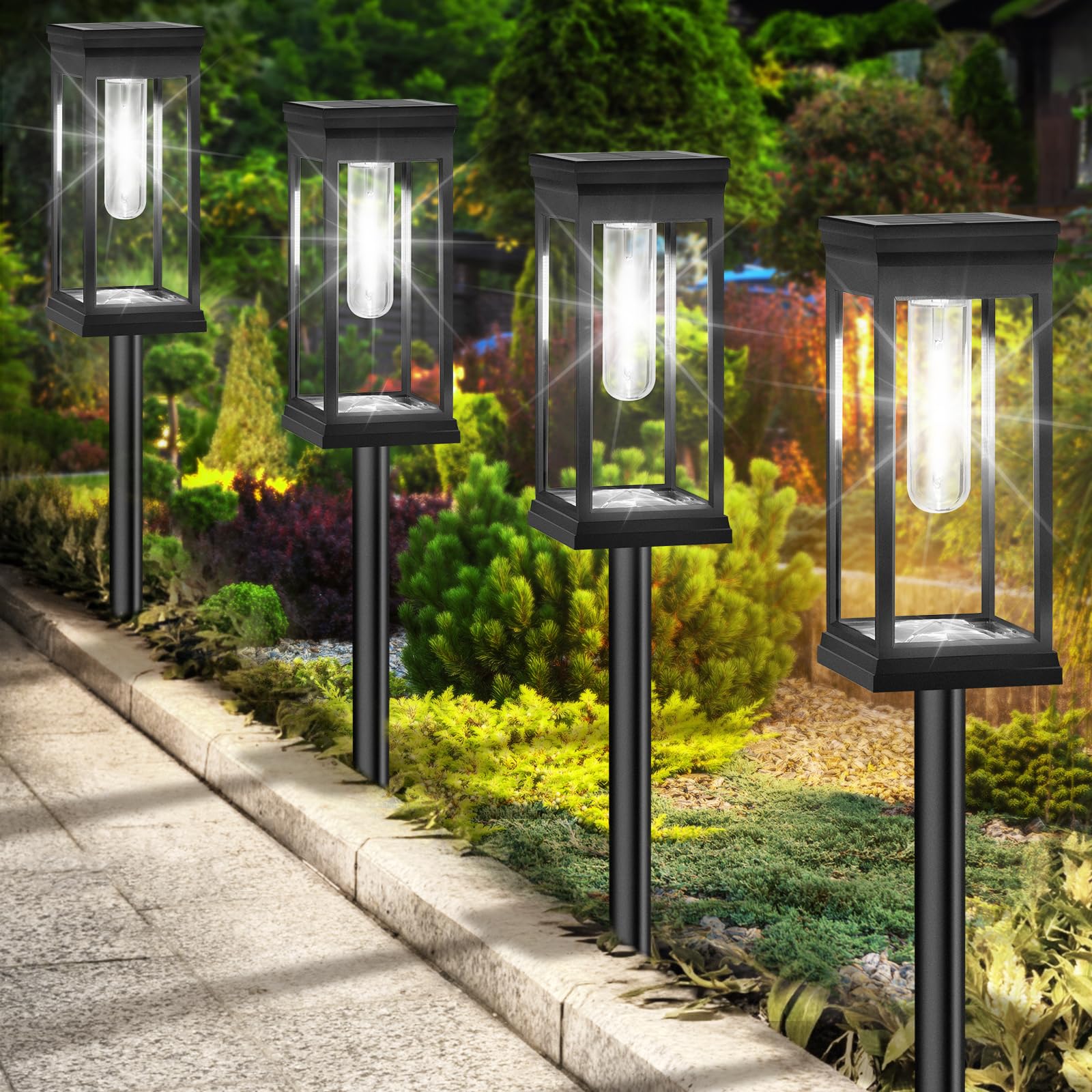 BesLowe ?Upgraded? Solar Pathway Lights Outdoor, 8-Pack Large LED Solar Light Outdoor Waterproof, Super Bright Outside Lights fo