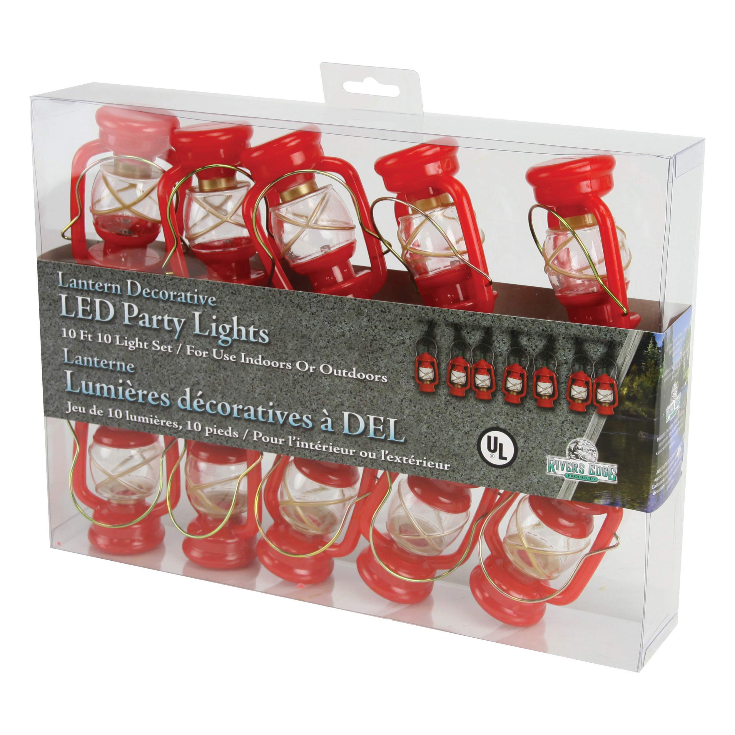 Rivers Edge Products LED String Lights, 10-Bulb Fairy Lights, 10FT for Indoor/Outdoor Decor, Small Lantern, Model 2834