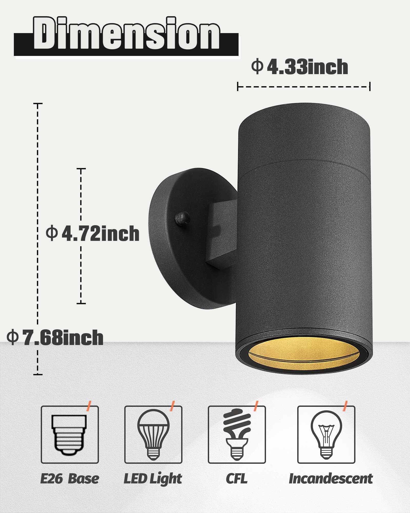Ken & Ricky Outdoor Wall Lights  Exterior Lighting Fixtures  Matte Black Outdoor Porch Light With Tempered Glass Cover For Porch Garage Patio Doorway Entryway -2 Pack