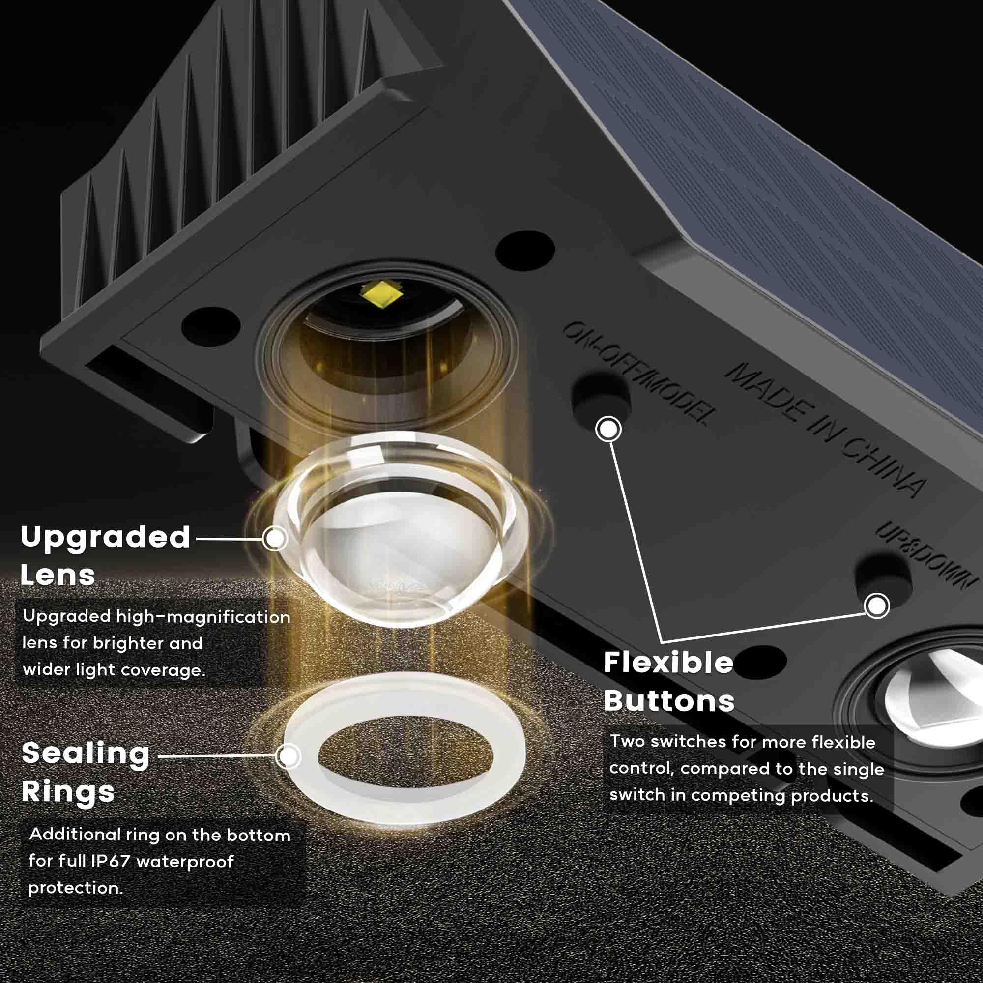 IIRARA Solar Fence Lights, 12-Pack, IP67 Waterproof, 120LM Bright, Warm White, Model SWL02