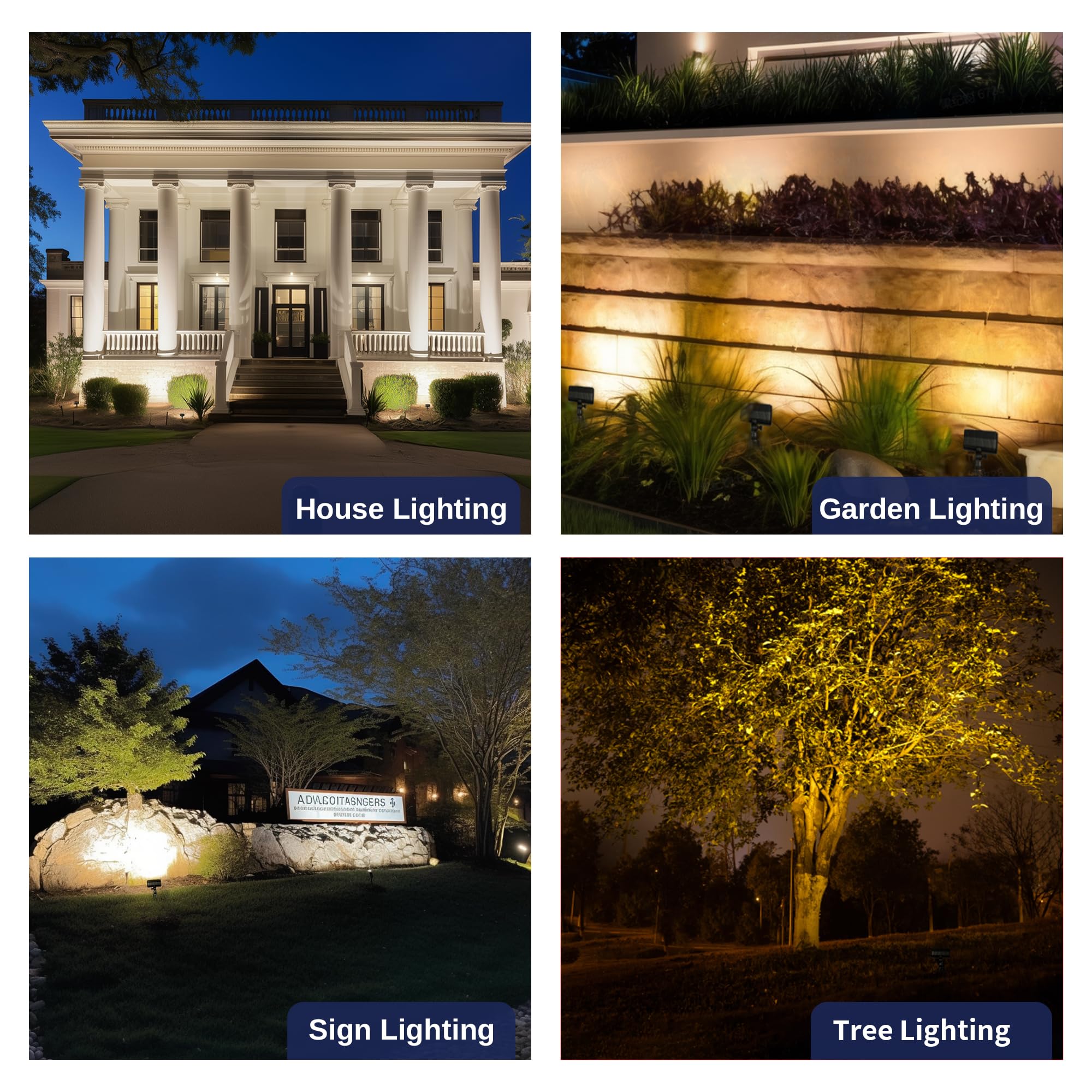 Gardenreet Brass Wall Wash Light - LED Outdoor Flood Lights, 12V Hardwired, IP65 Waterproof, 12 Pack with 2700K Bulb