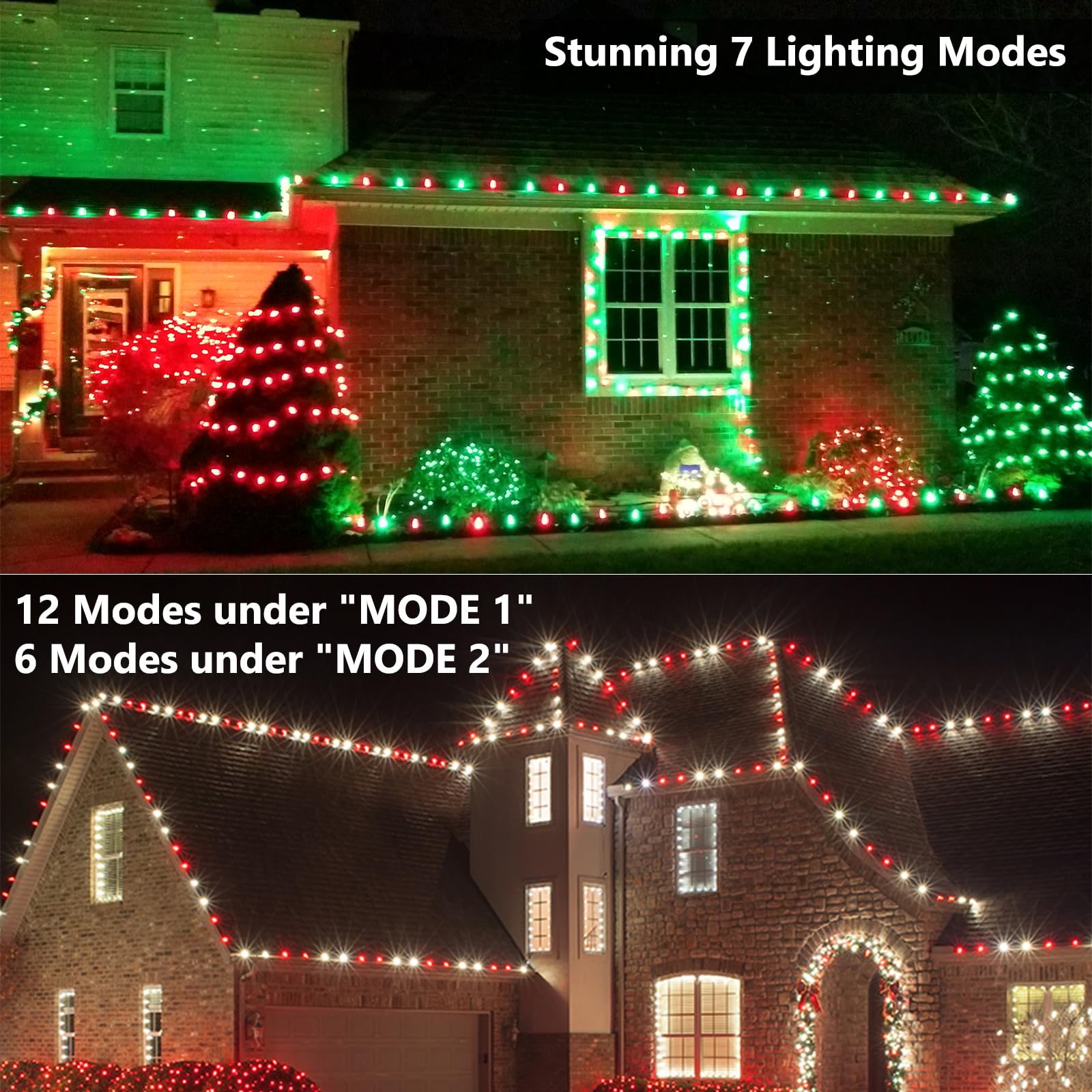 Odeetronic Rgb C9 Christmas Lights  66Ft 100 Led Color Changing Christmas String Lights  Connectable Xmas Tree Light With Timer  Remote Outdoor C9 String Light For Home Party Wedding Xmas Decoration