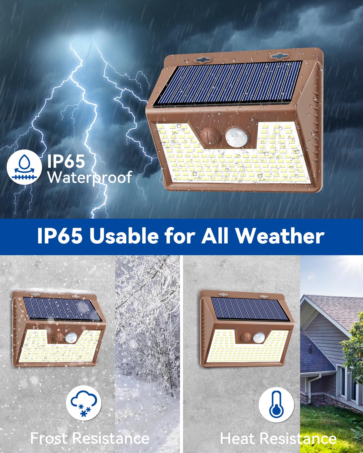 Peasur Solar Lights Outdoor 3 Mode Waterproof 140Led 6 Pack Brown Yhm-01B