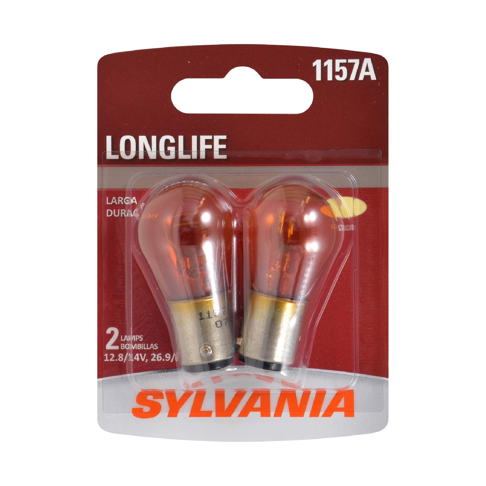 SYLVANIA 1157A Long Life Amber Bulbs, 2 Count, Ideal for Park and Turn Lights