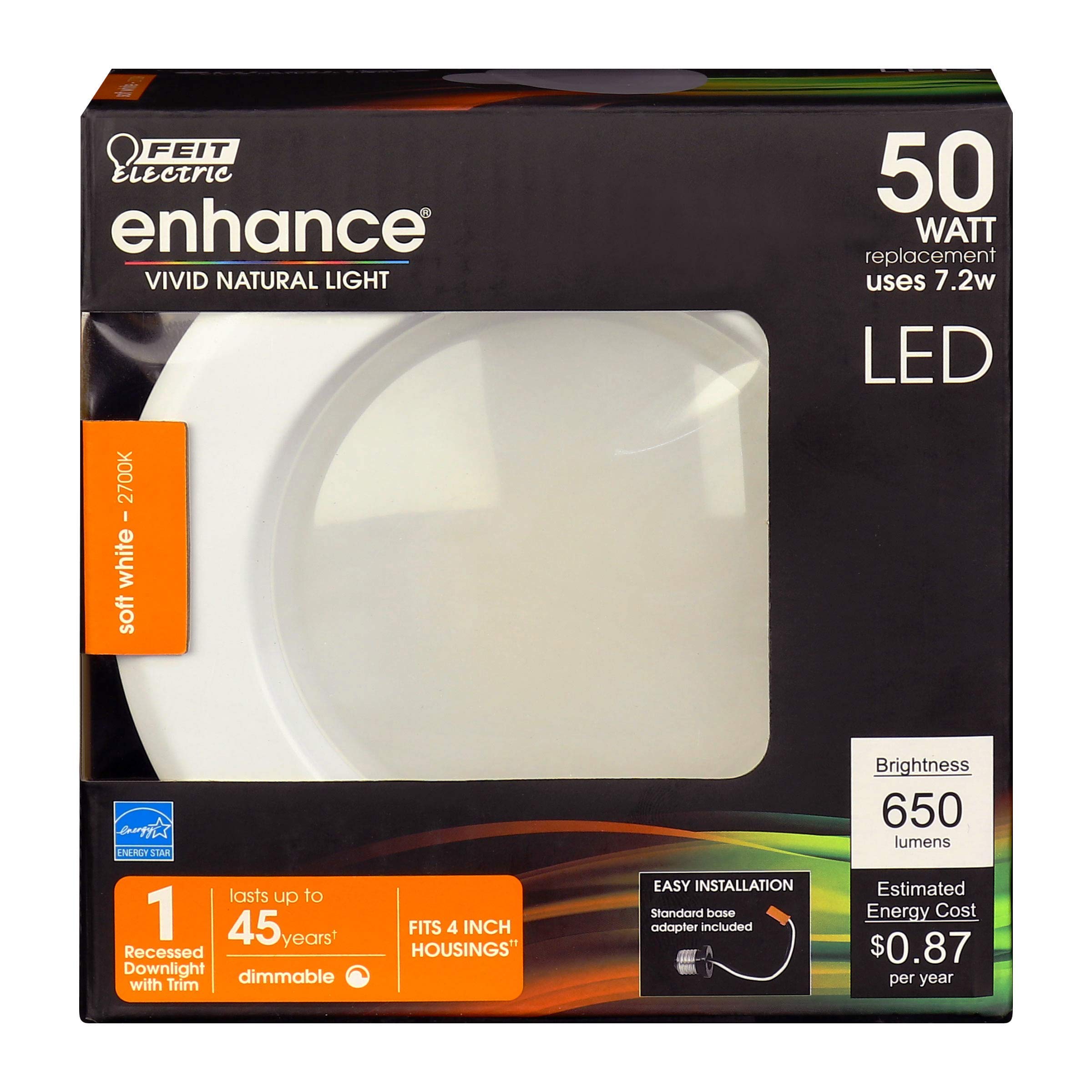 Feit Electric Led 4 Inch Recessed Lighting, 50W Equivalent, Dimmable Retrofit Downlight, E26 Adaptor For Recessed Can Lights, 50