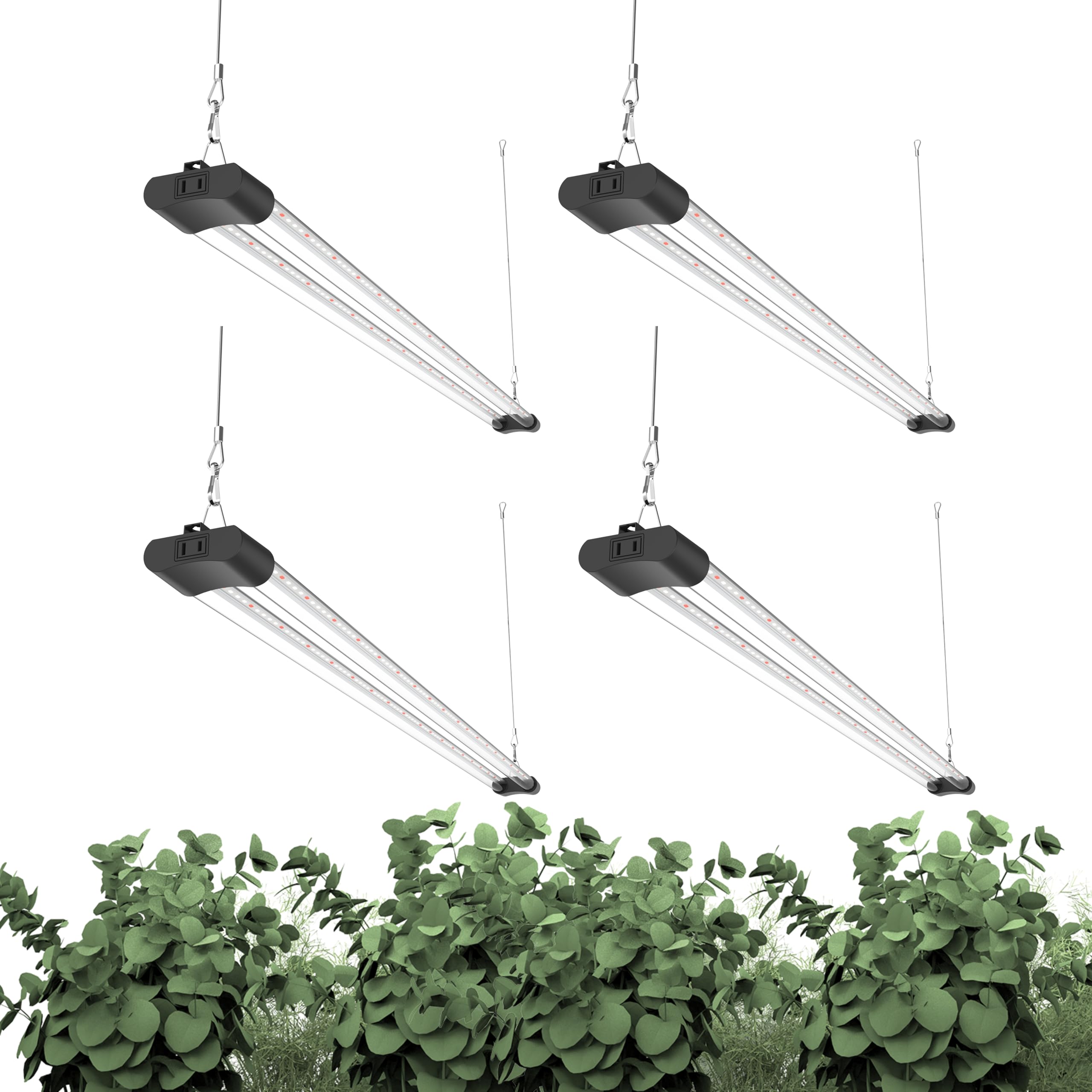 APICDOM LED Grow Light Full Spectrum Light Linkable 5000K Daylight + 660nm Red Indoor Plant Lighting Fixture (4-Pack 4 FT)