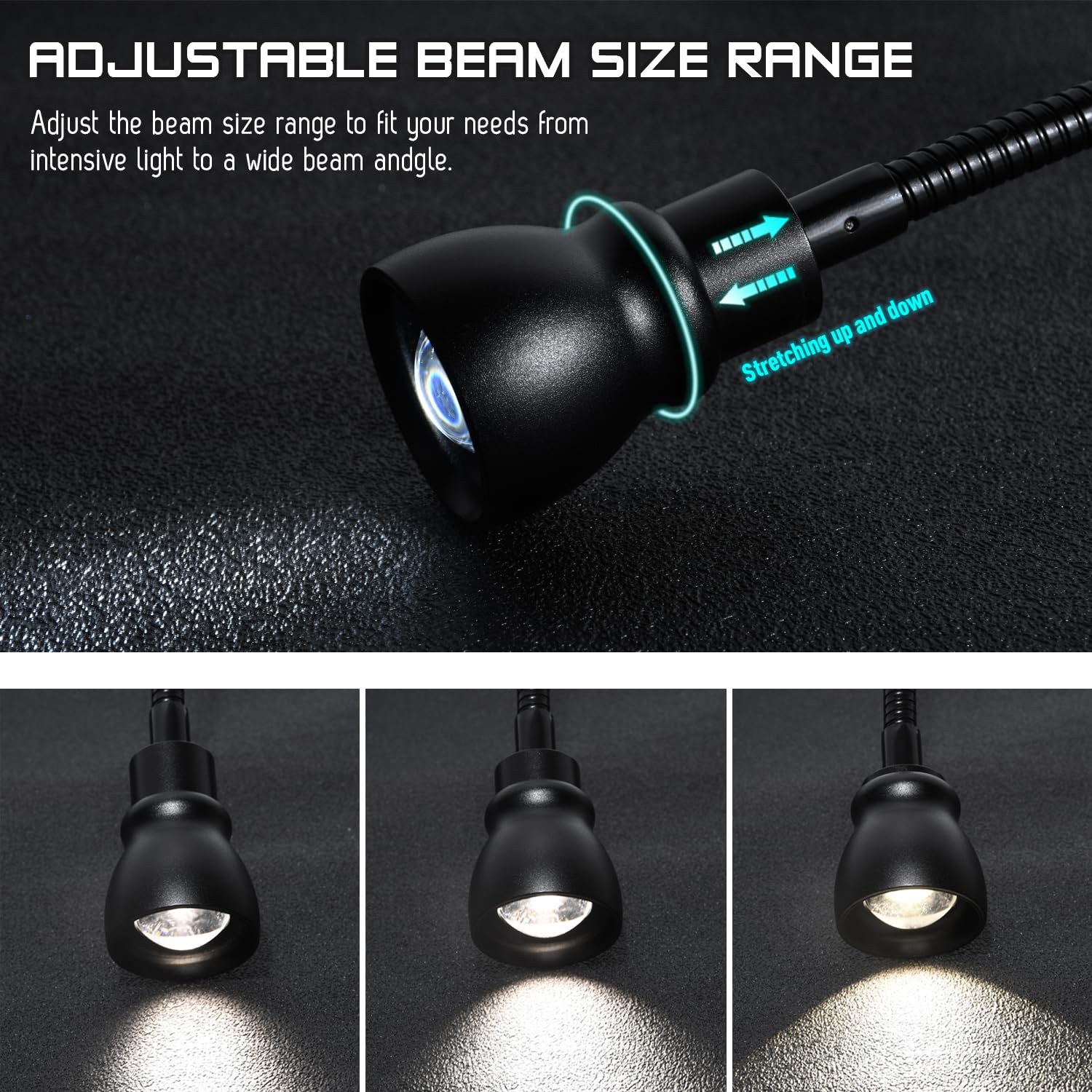 Cesunlight Versatile Desk Lamp, Usb Led Clip Reading Light, Dimmable Zoomable Metal Spotlight With 3 Color Temperature Options, 10 Dimmable Brightness Levels For Working, Studying (2W)