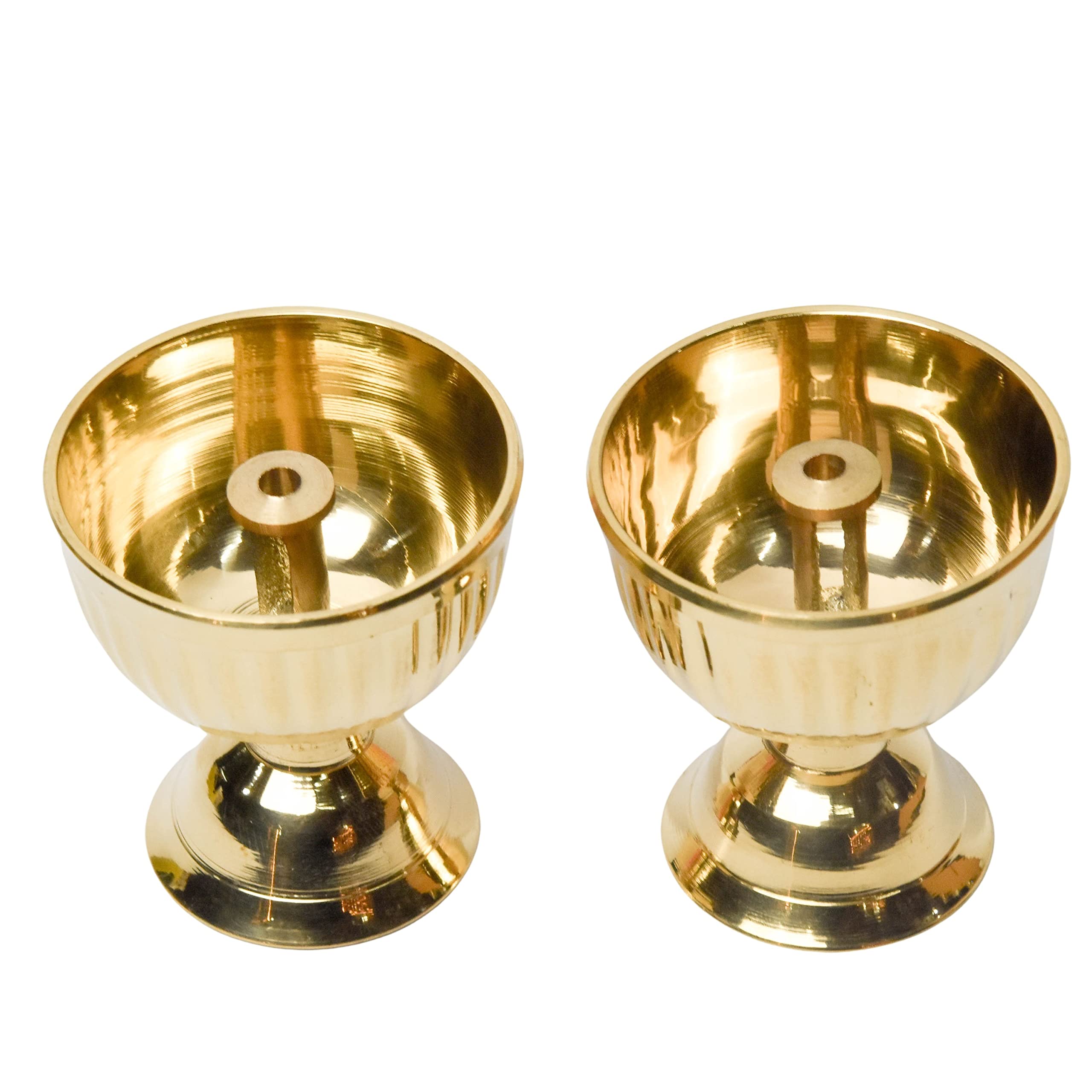 Bhimonee Decor Pure Brass Salai Pyali Deep, Deepak, Diya for Pooja Purposes, 2.1 Inches, 150 gm