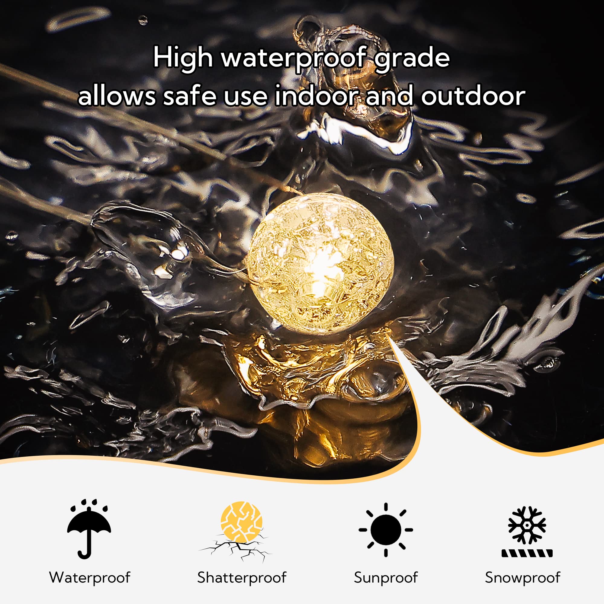 BEEWIN 10FT Globe String Lights, 30 LED Warm White USB Fairy Lights, 8 Modes, Indoor/Outdoor, Decorative for Weddings, Parties, and Gardens