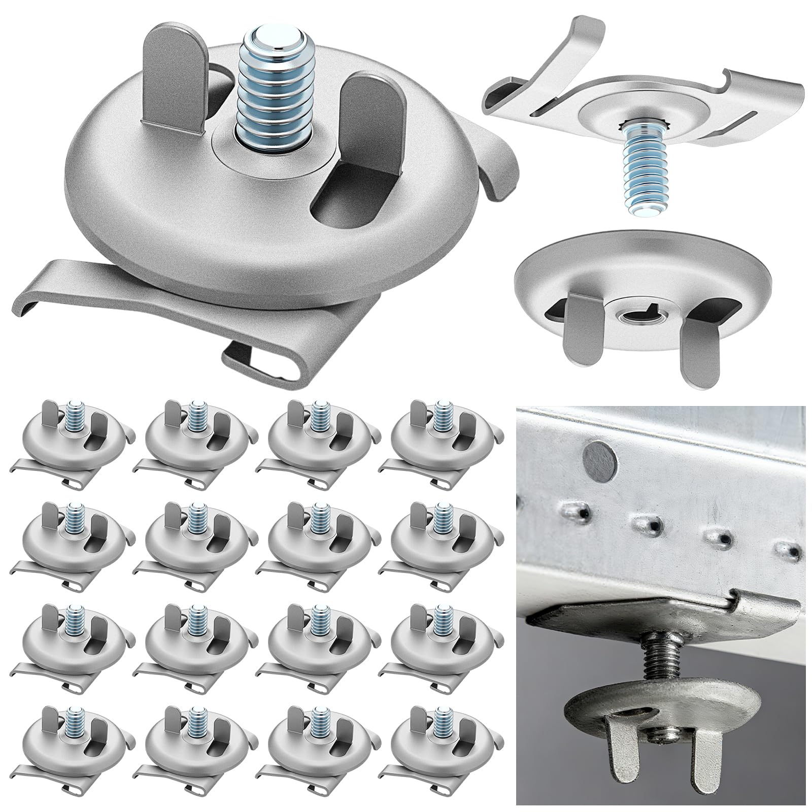 Silkfly 10 Pcs Spring Steel T Bar to Electrical Fixture Twist Clip with Wing Nut, Mounting Clip for Installation of Suspended Dr