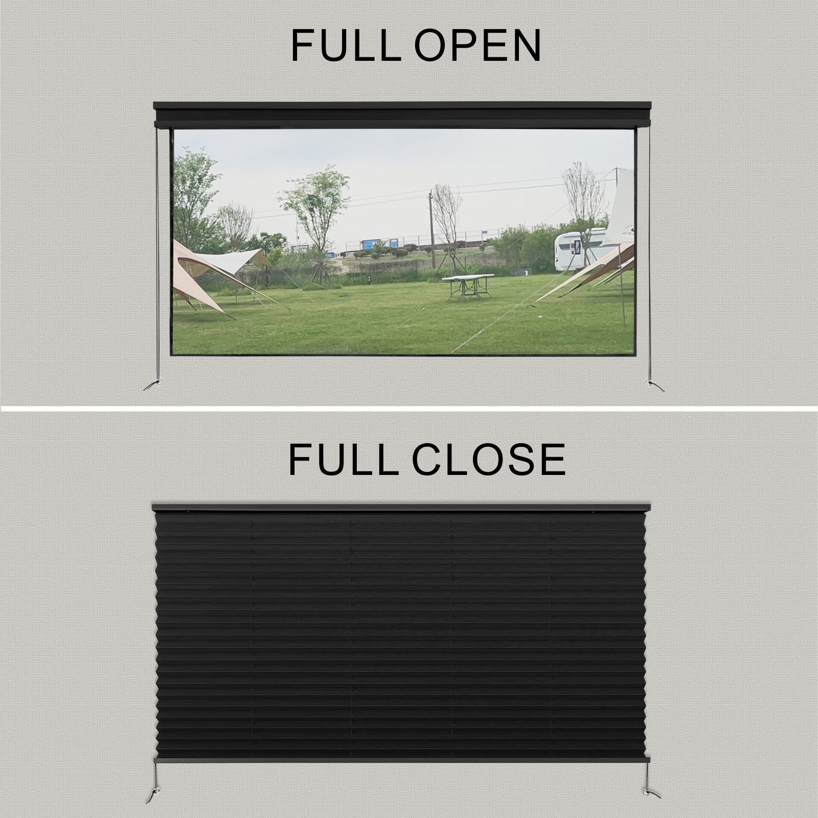 Dulepax Rv Blinds - Pleated Shades, 62'' W X 32'' L Black Rv Window Shades For Camper, Travel Trailers, Motorhome'S Window
