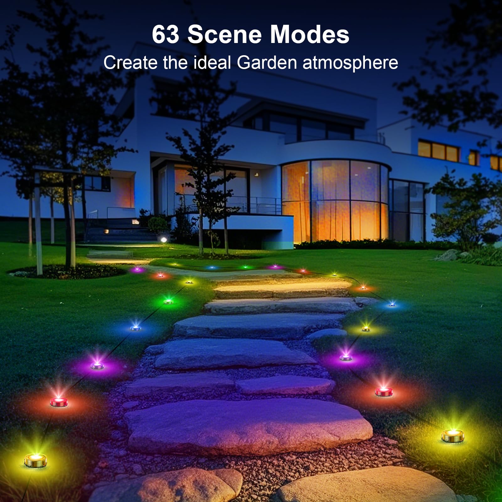 Tqqvxx Rgb Outdoor Ground Lights  32.8Ft Color Changing Pathway Lights With Remote & App Control  Waterproof Walkway Lighting  Wired For Garden Yard Lawn Patio Best For Holiday Party