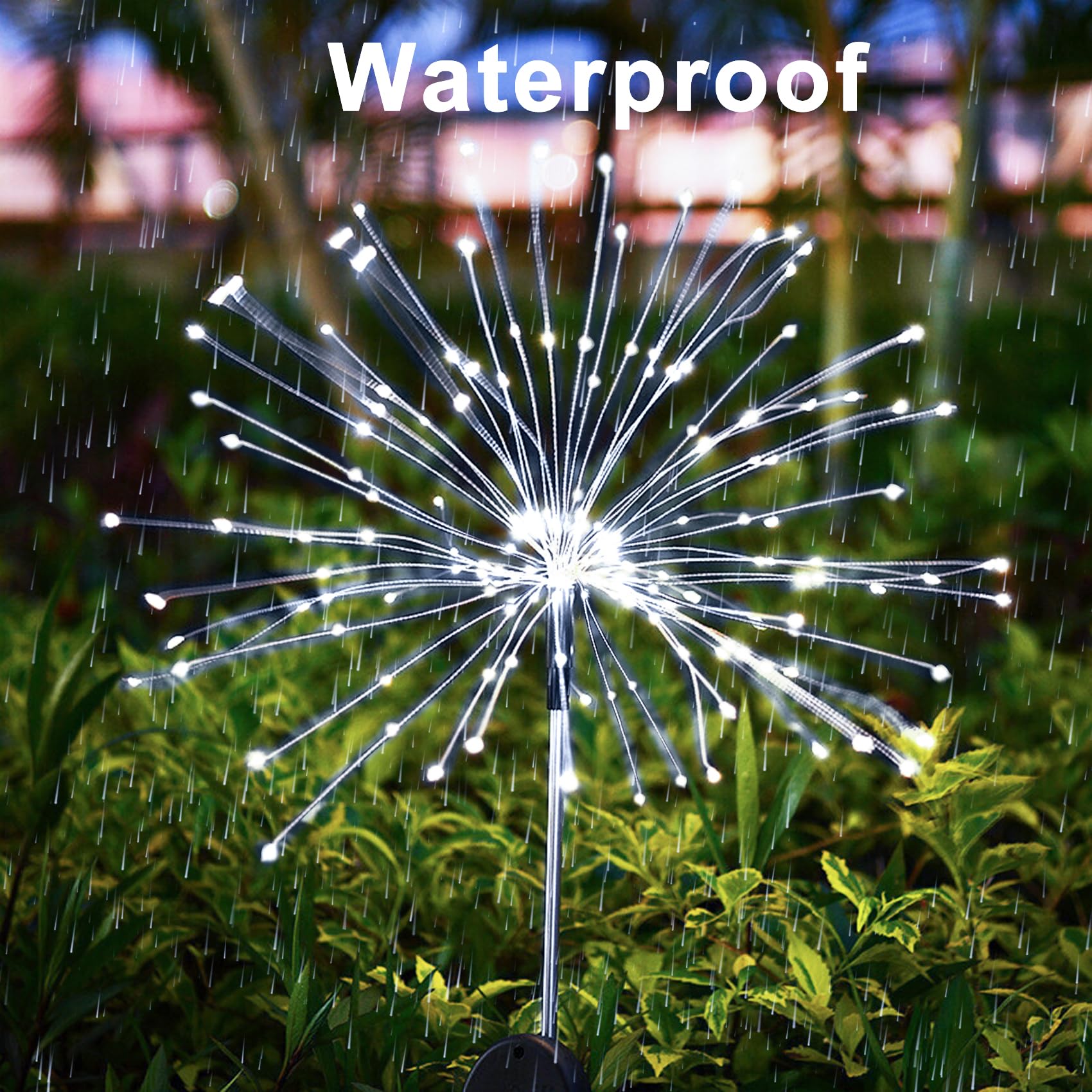 Jjgoo Solar Firework Lights, 2 Pack 135 Leds 2 Lighting Modes Solar Lights Outdoor Waterproof For Garden Patio Walkway Pathway P