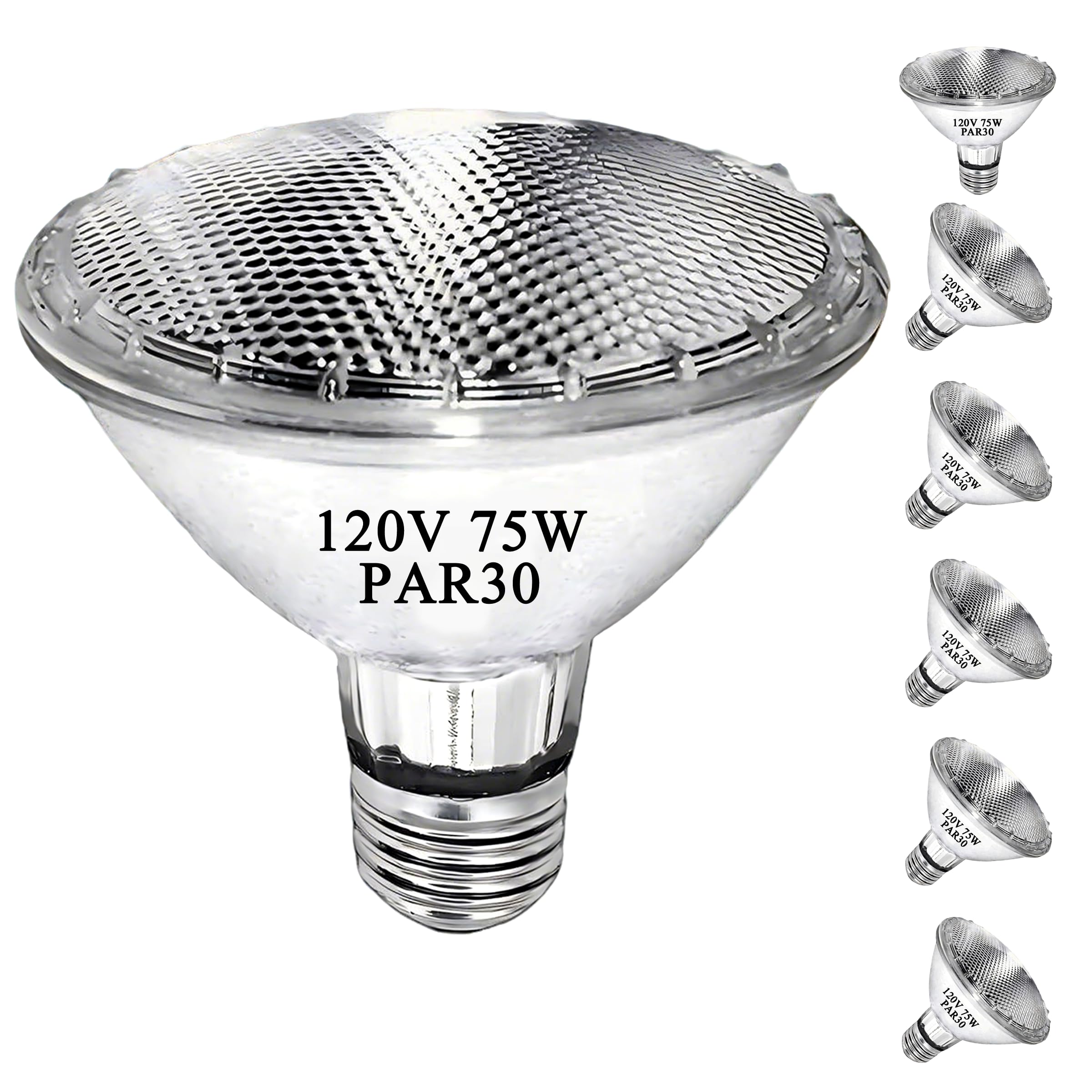 Misdood Par30 Short Neck Halogen Flood Light Bulbs  120V 75W Par30 Light Bulb  Dimmable  High Output  E26 Medium Base  2700K Warm Lighting  3000 Hours For Recessed Light Bulb(6 Pack)