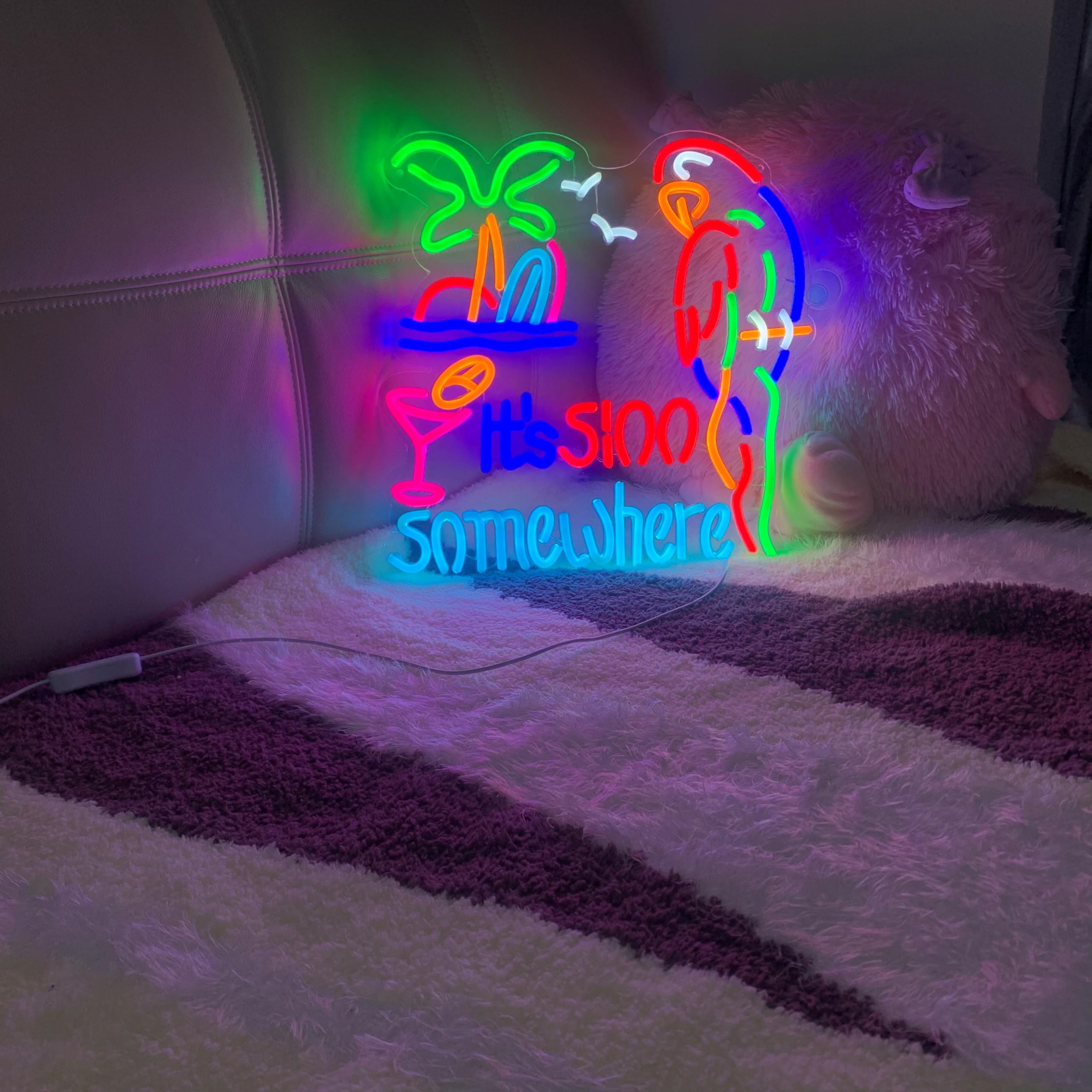 Its 5 OClock Somewhere 5:00 Neon Light Sign Home malt-inspired Bar Pub Recreation Room Game Lights Windows Glass Wall Signs Party Birthday Bedroom Bedside Table Decoration Gifts Led