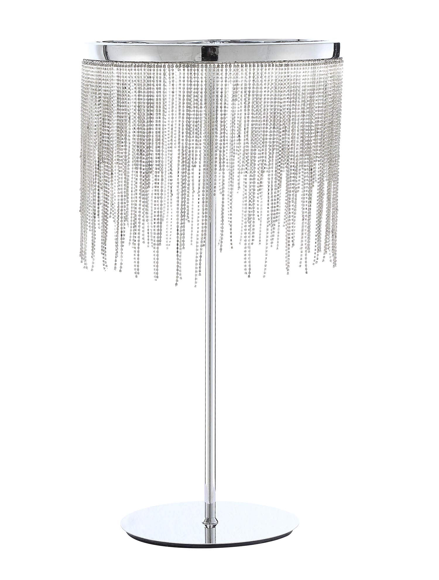 HomeRoots Table Lamp in Chrome - Metal, Glass