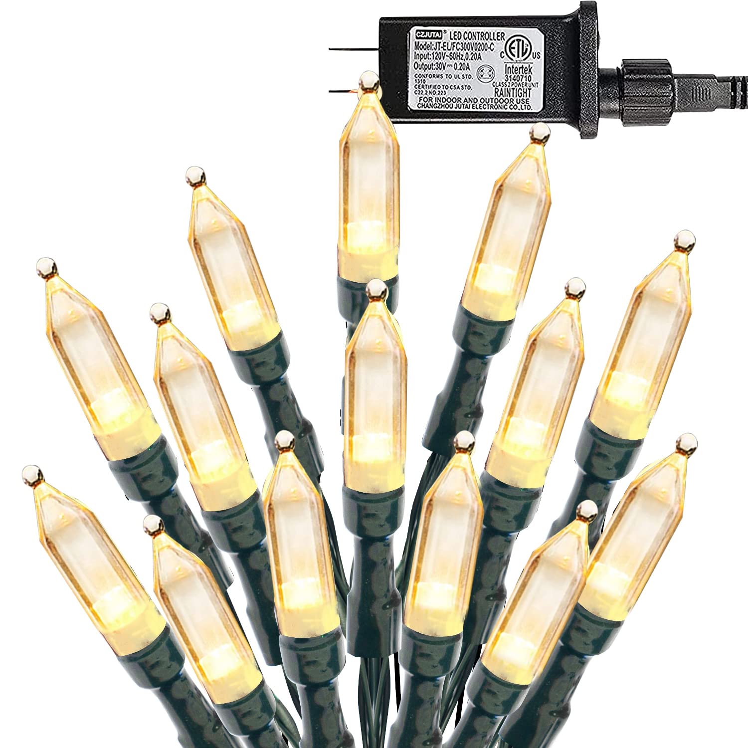 Dazzle Bright 200 LED Mini String Lights, 65FT Waterproof Fairy Lights for Indoor Outdoor Use, Warm White