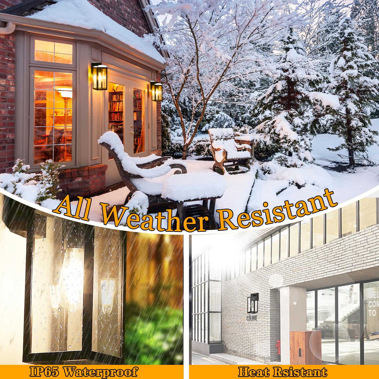 Brightwe Dusk To Dawn Outdoor Wall Lantern Exterior Wall Sconce Lighting Fixture Auto On/Off Waterproof Wall Light Fixture Wall Mounted Outdoor Lights For House Outside Lighting Front Porch