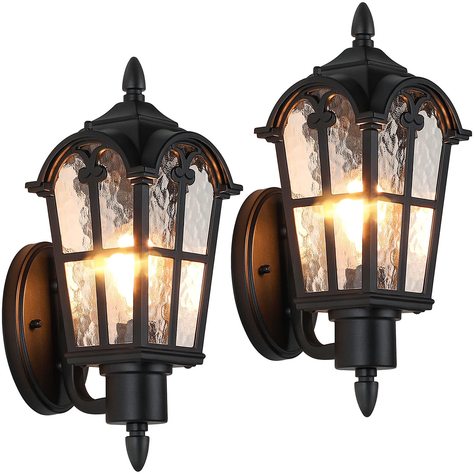 Sucolite Outdoor Wall Light Fixtures, Waterproof Porch Lanterns, Retro Vintage Style, 2 Pack