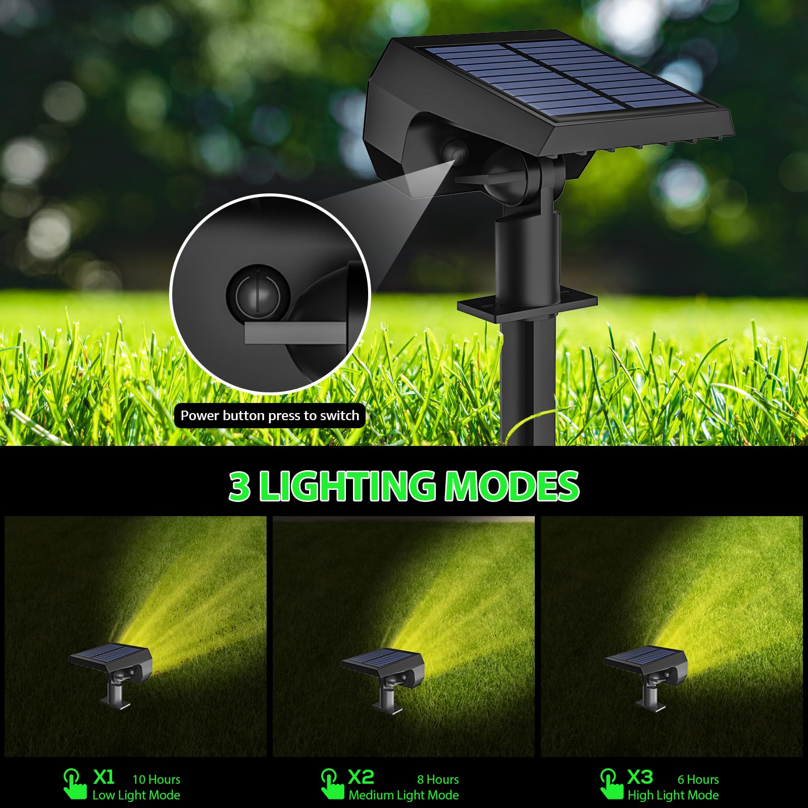 Kaxiida Solar Lights Outdoor,Ip68 Waterproof Solar Lights, 6 Pack 56 Led 3 Lighting Modes, Solar Garden & Patio Outdoor Landscap