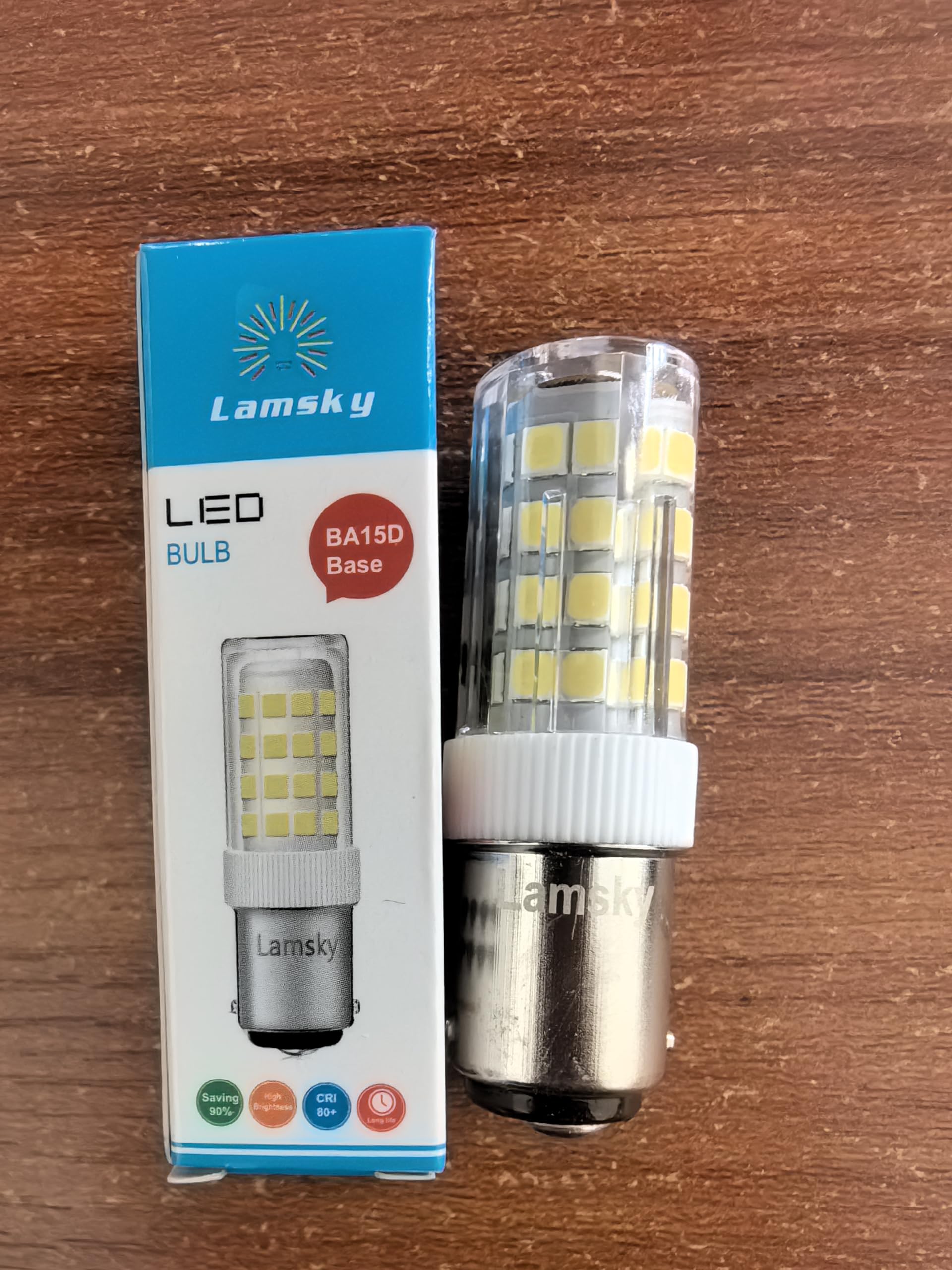 Lamsky (4-Pack) Ba15D Led Double Contact Bayonet Base Sewing Machine Bulb 120 Volts,T3/T4/C7/S6,4W Daylight 6000K,Led 40W Haloge