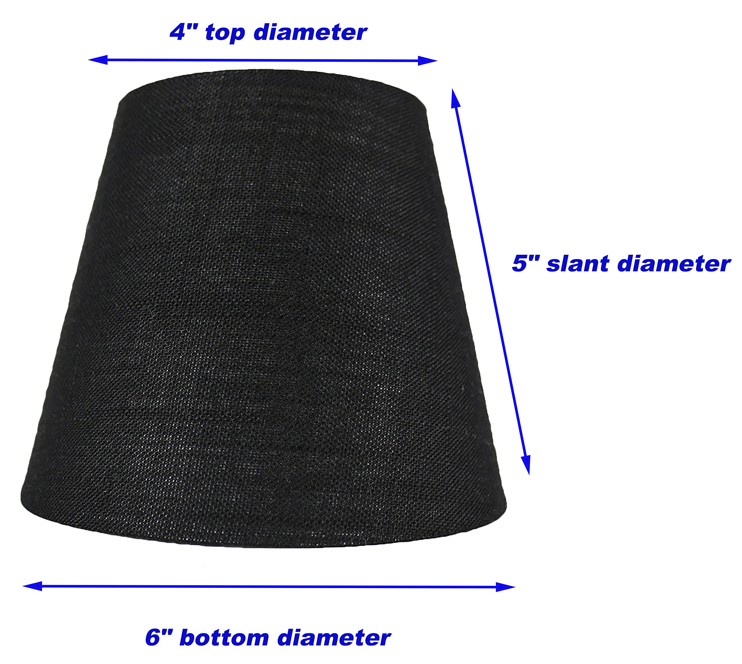 MERIVILLE Clip On Chandelier Lamp Shades Set of 5, Black Linen, 4-inch x 6-inch x 5-inch